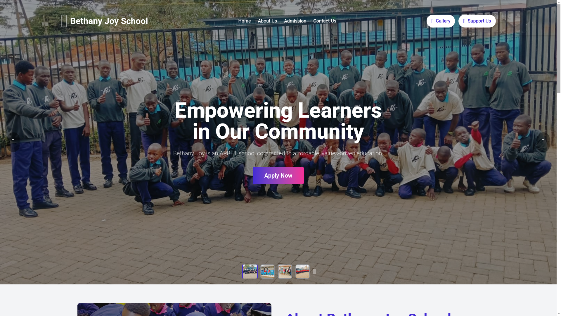website screenshot of https://bethany-joy-school.sc.ke/