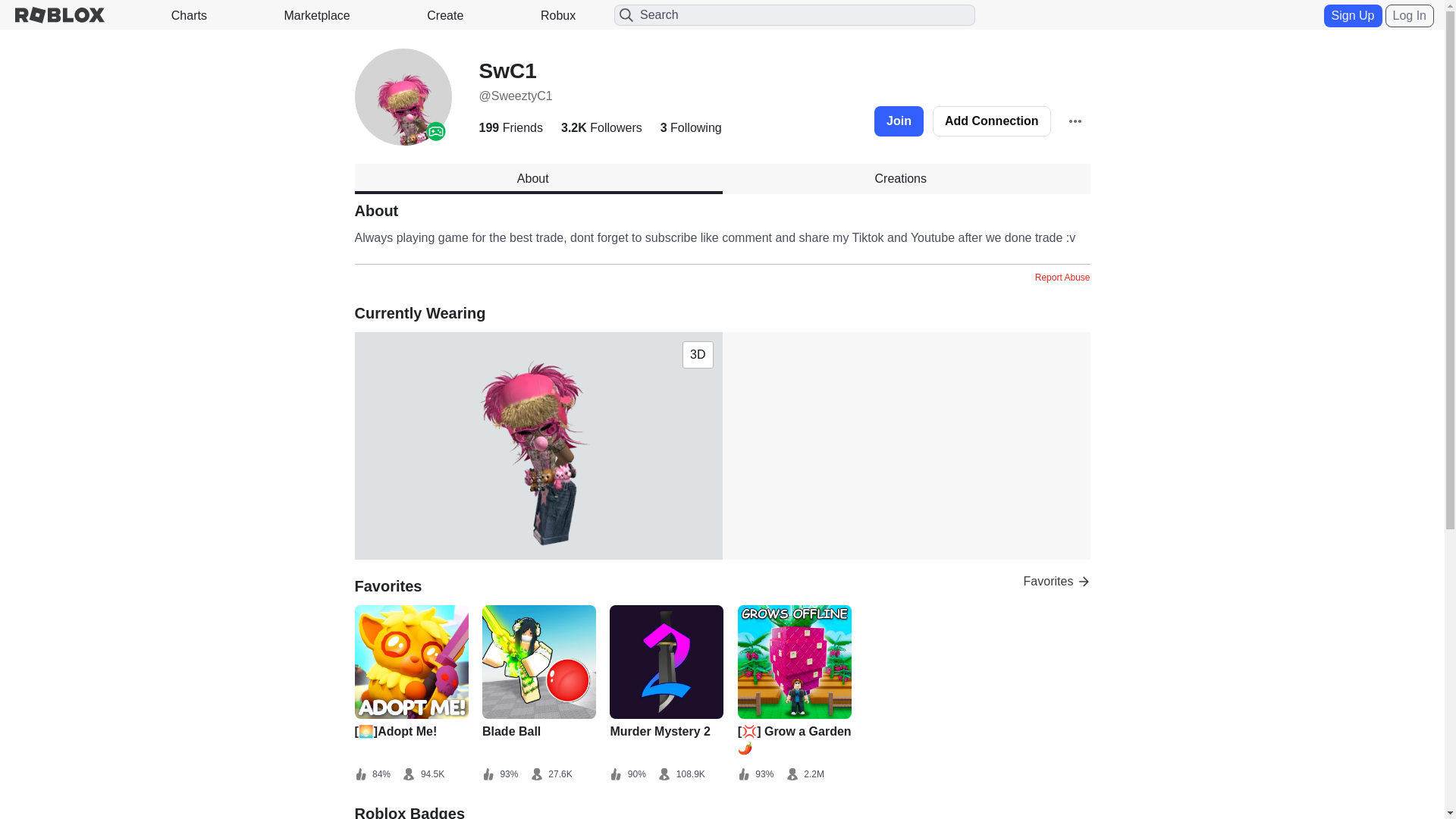 website screenshot of https://vww-roblox.com/users/99047208/profile