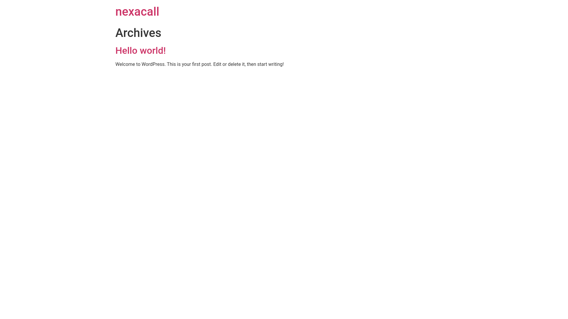 website screenshot of https://nexacall.fr/