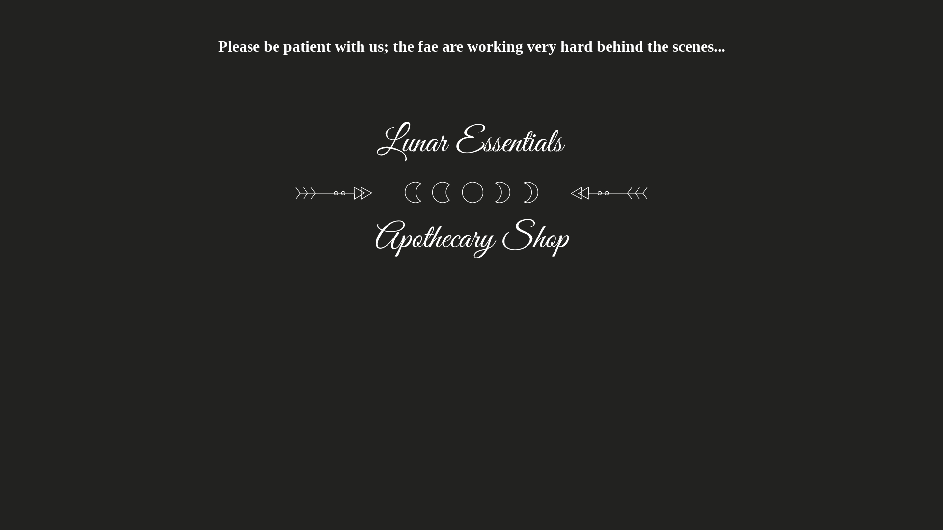 website screenshot of https://lunaressentialsapothecary.shop/