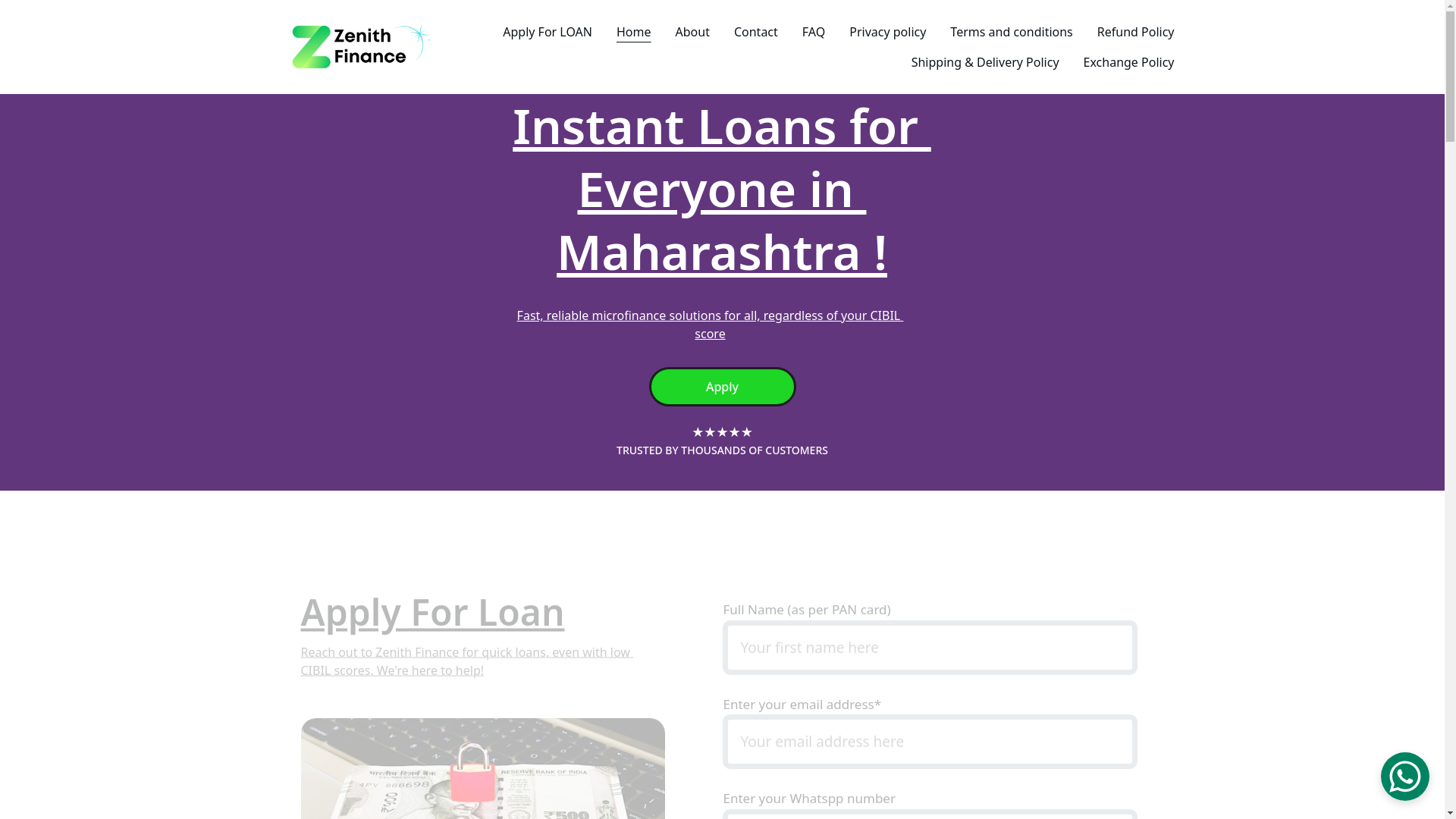 website screenshot of https://zenithfinancee.online/