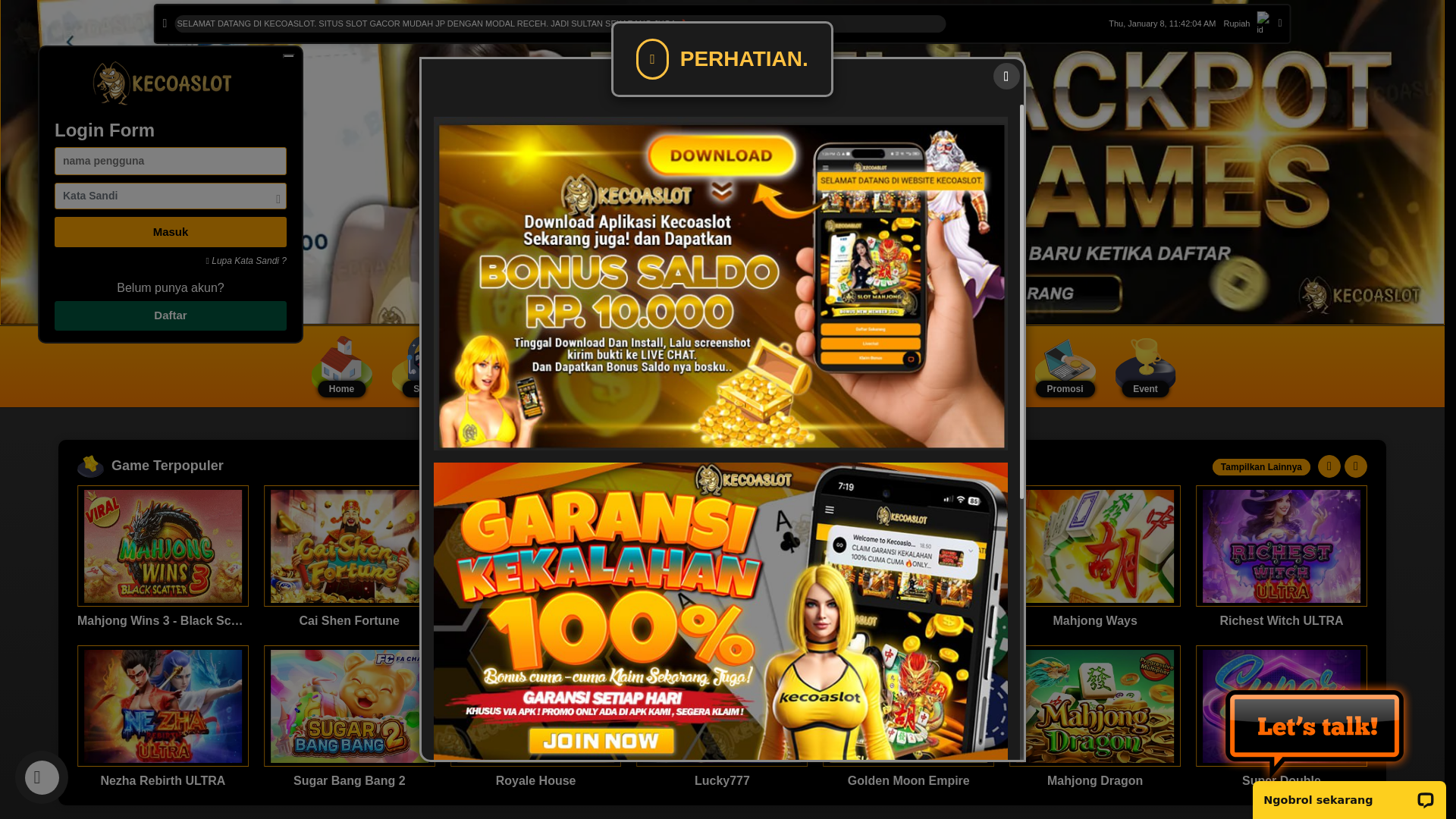 website screenshot of https://kecoamasakini.com/