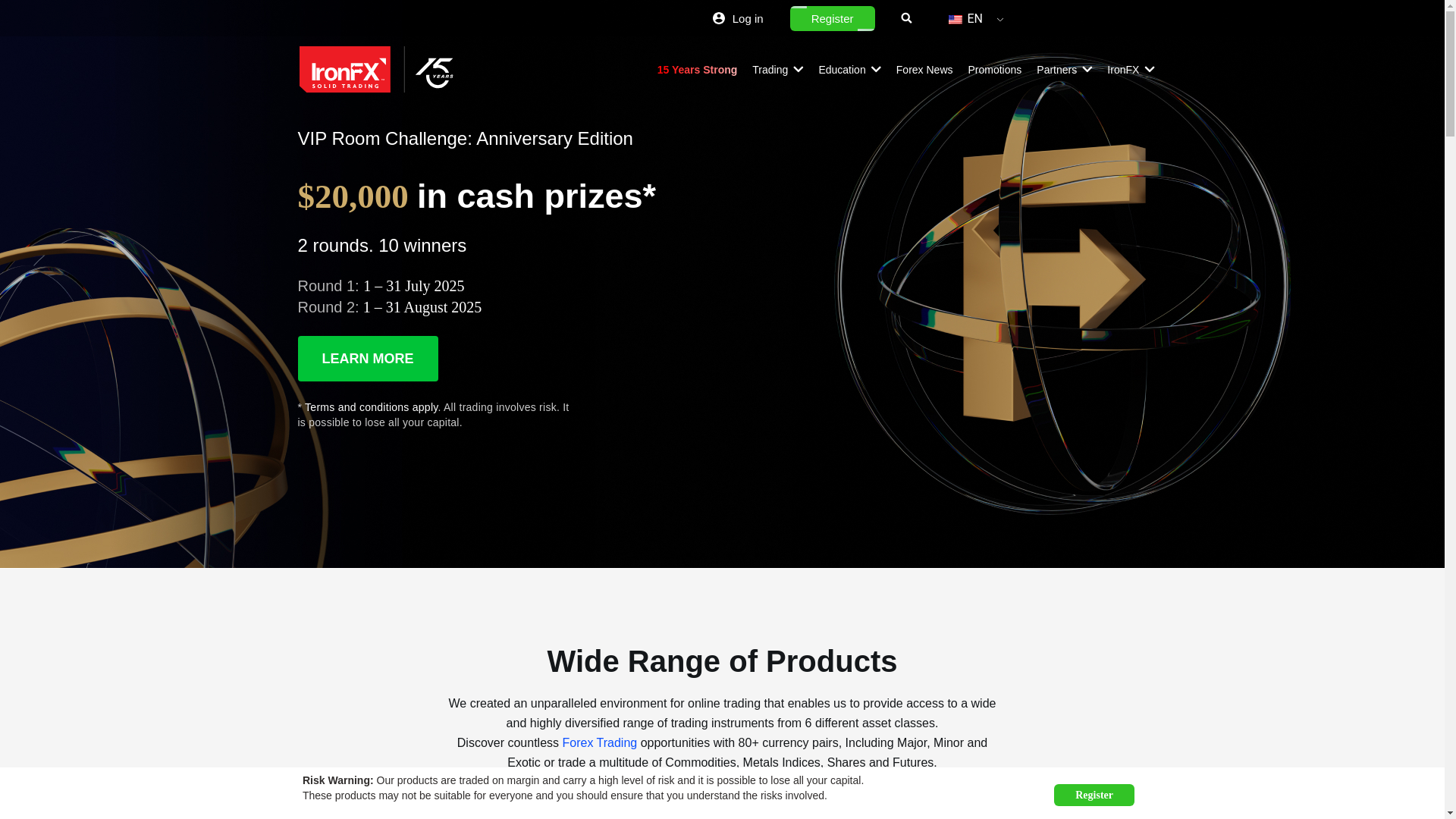 website screenshot of https://www.ironfx.com/en/