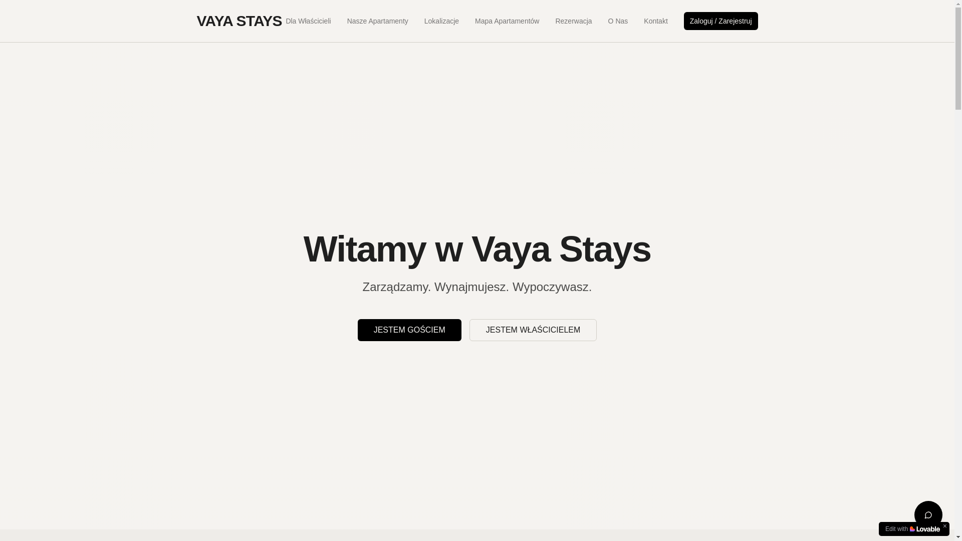 website screenshot of https://vayastays.pl/