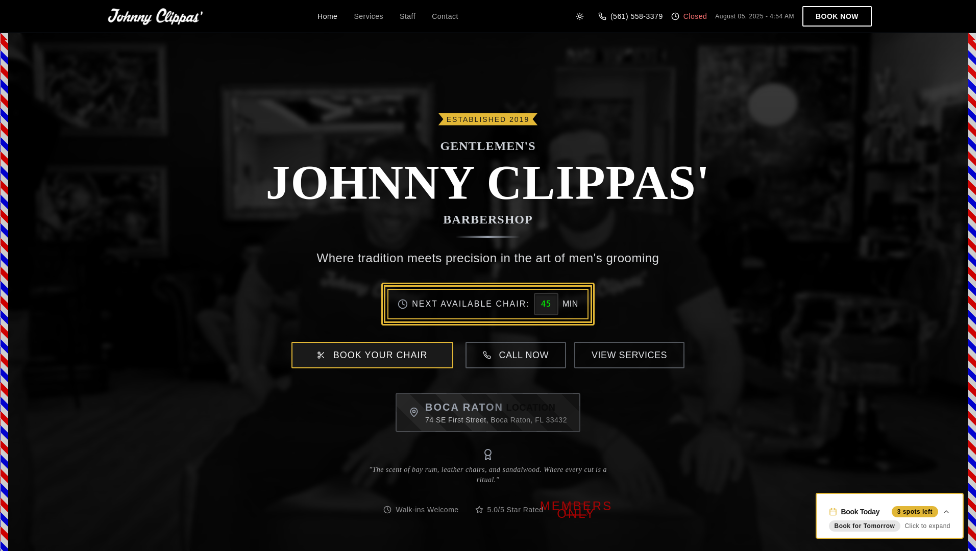 website screenshot of https://johnnyclippas.com/
