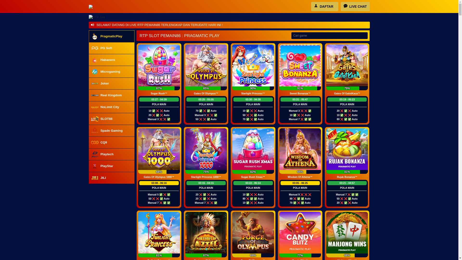 website screenshot of https://pemain86rtp.pages.dev/