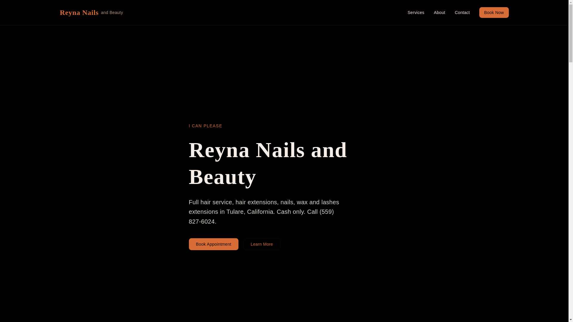 website screenshot of https://tularehairandnail.com/