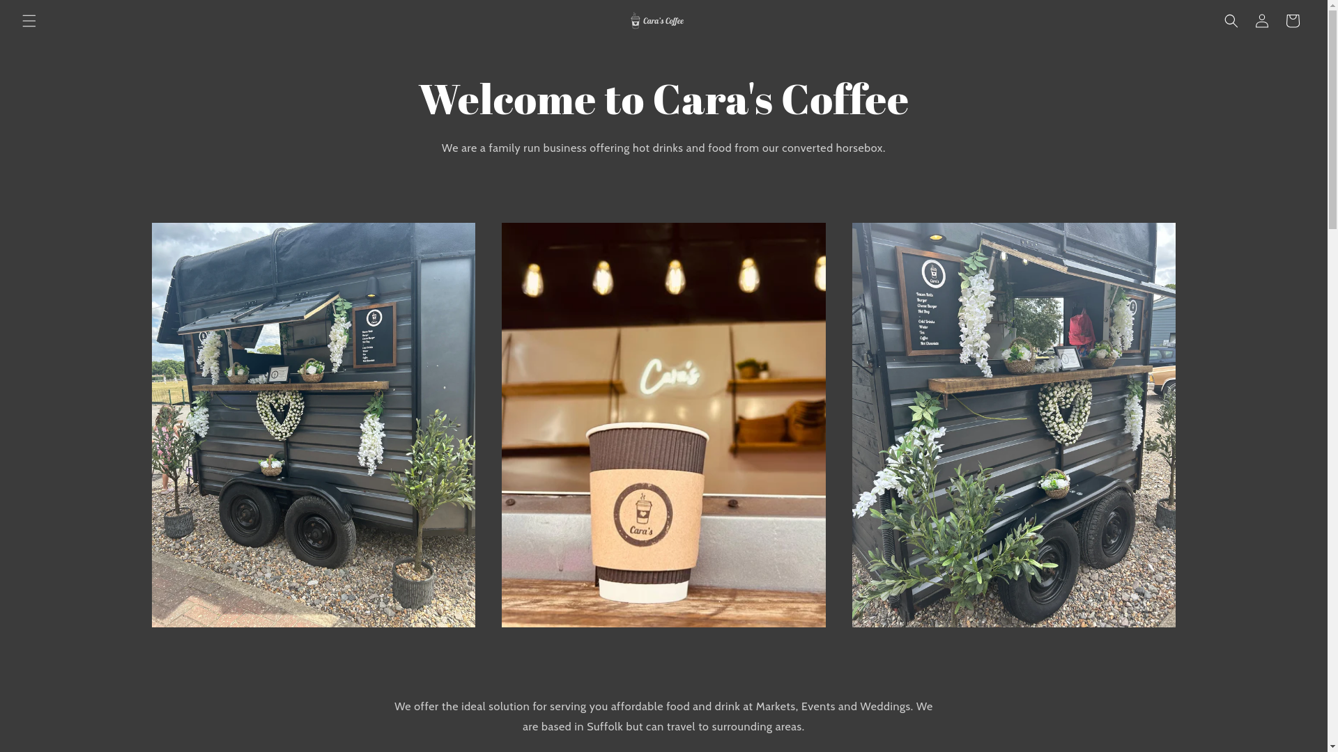 website screenshot of https://carascoffee.co.uk/