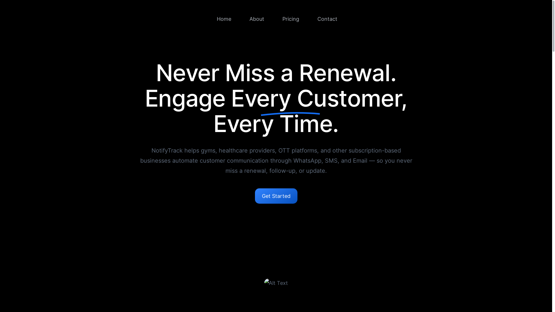 website screenshot of https://notifytrack.in/