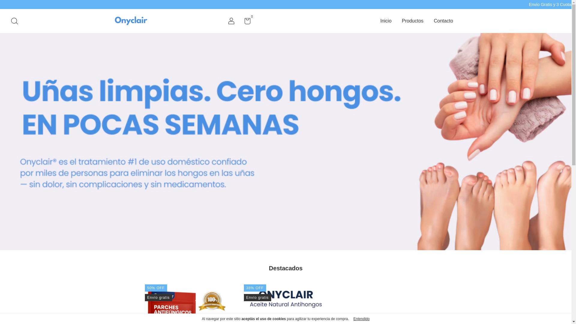 website screenshot of https://onyclair.shop/