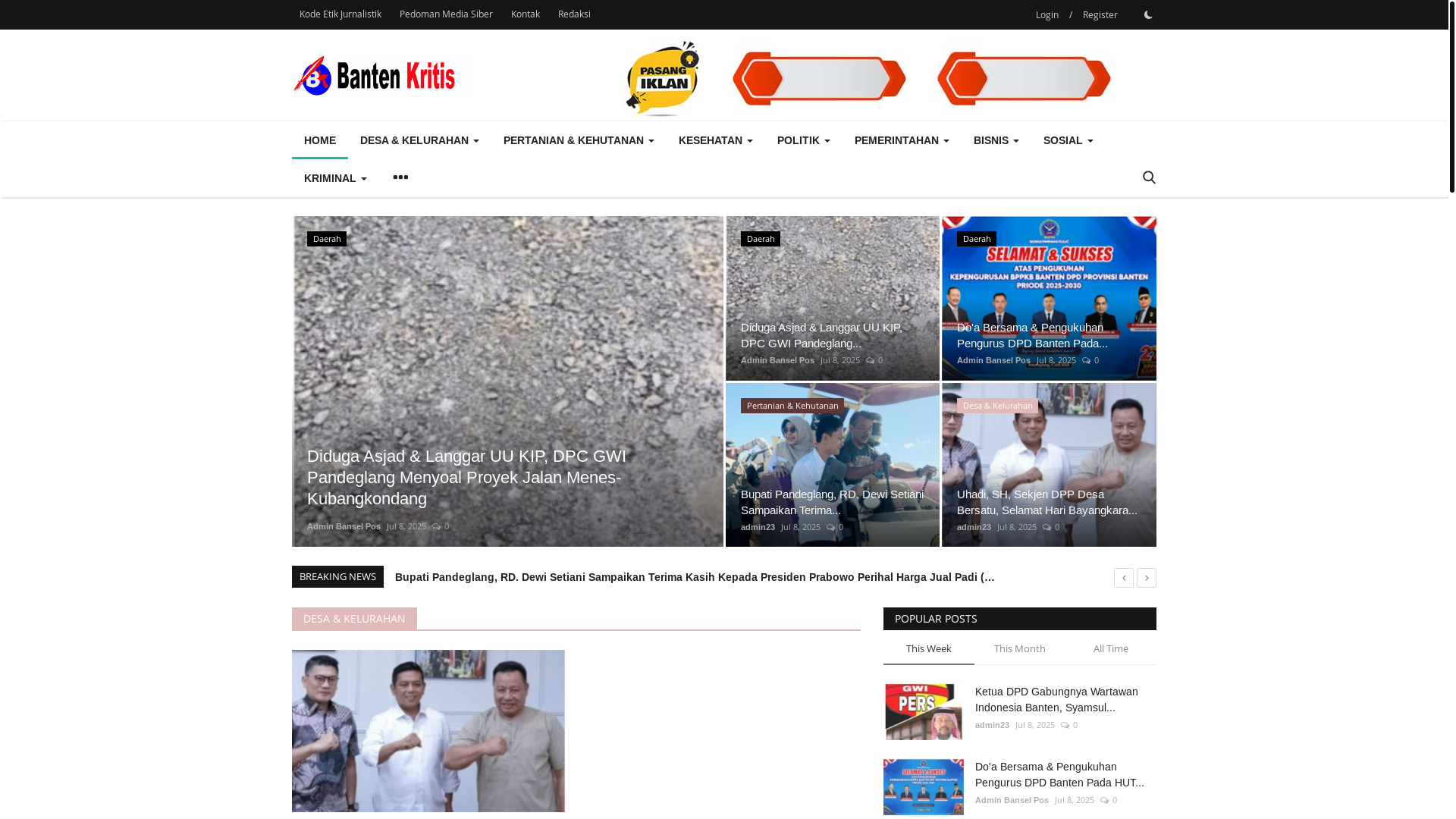 website screenshot of https://bantenkritis.com/