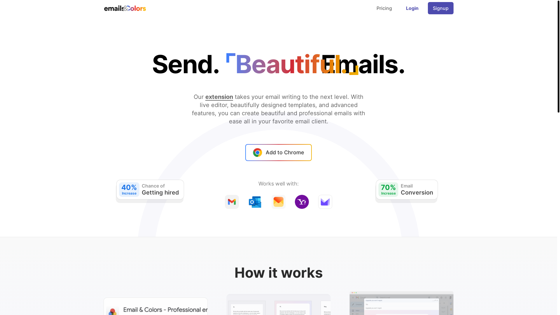 website screenshot of https://emailsandcolors-prod.pages.dev/
