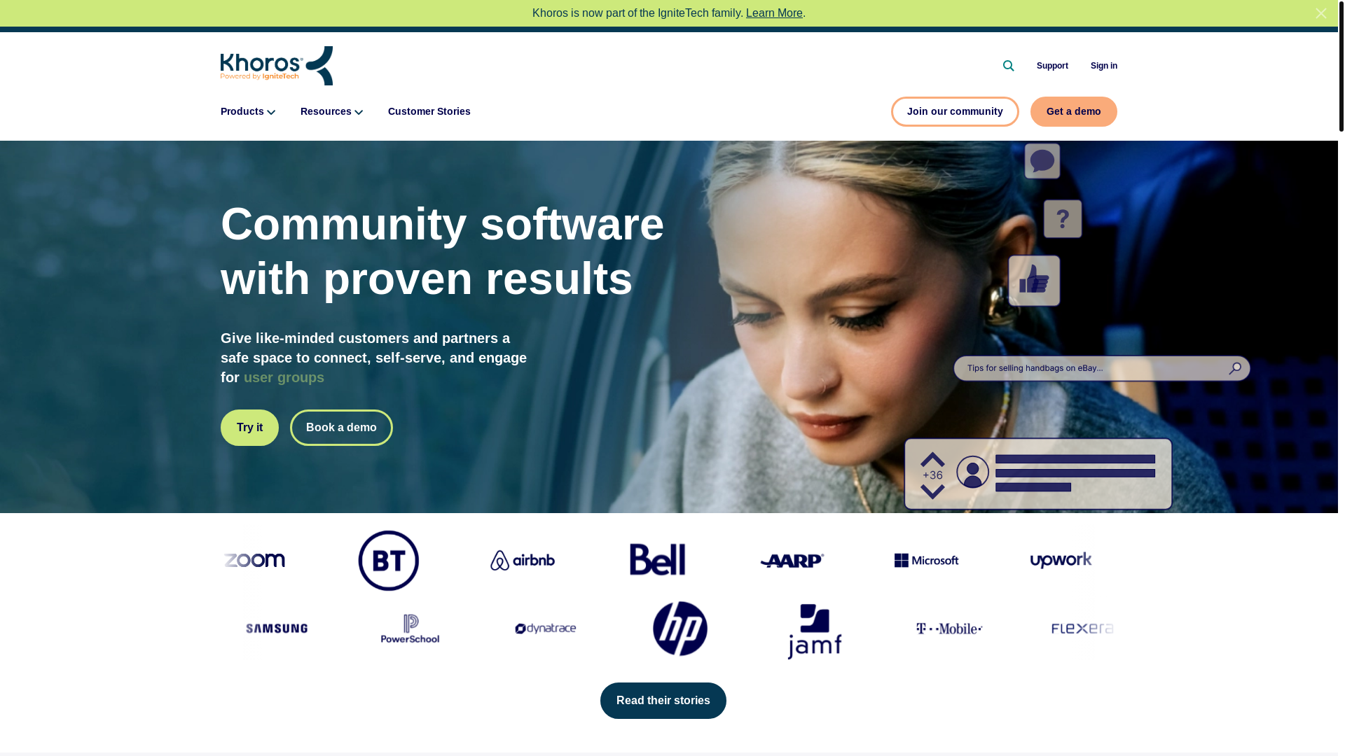website screenshot of https://%5Buser%20redacted%5D:%5Bpassword%20redacted%5D@khoros.com/