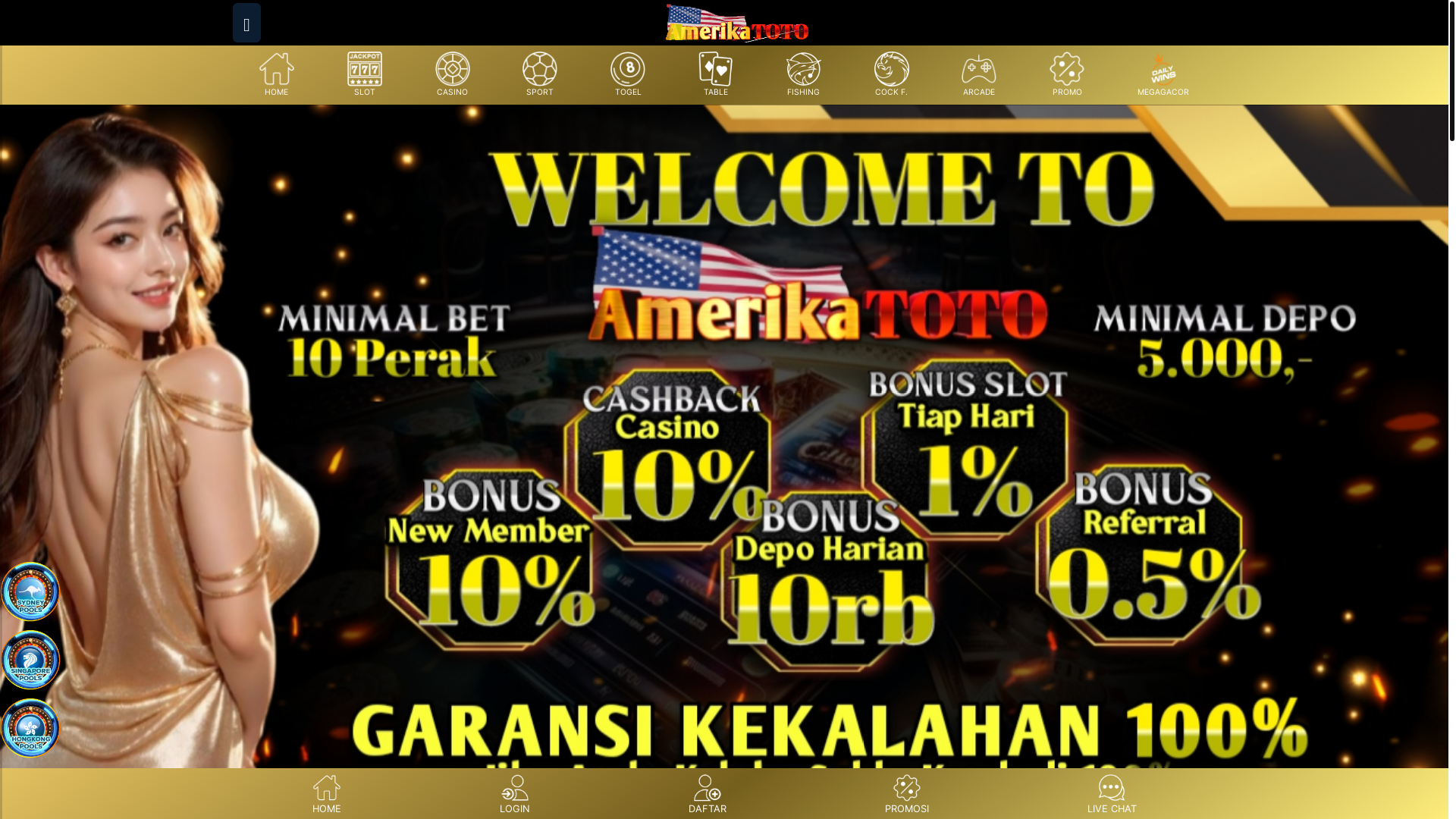 website screenshot of https://amerikatoto988.com/