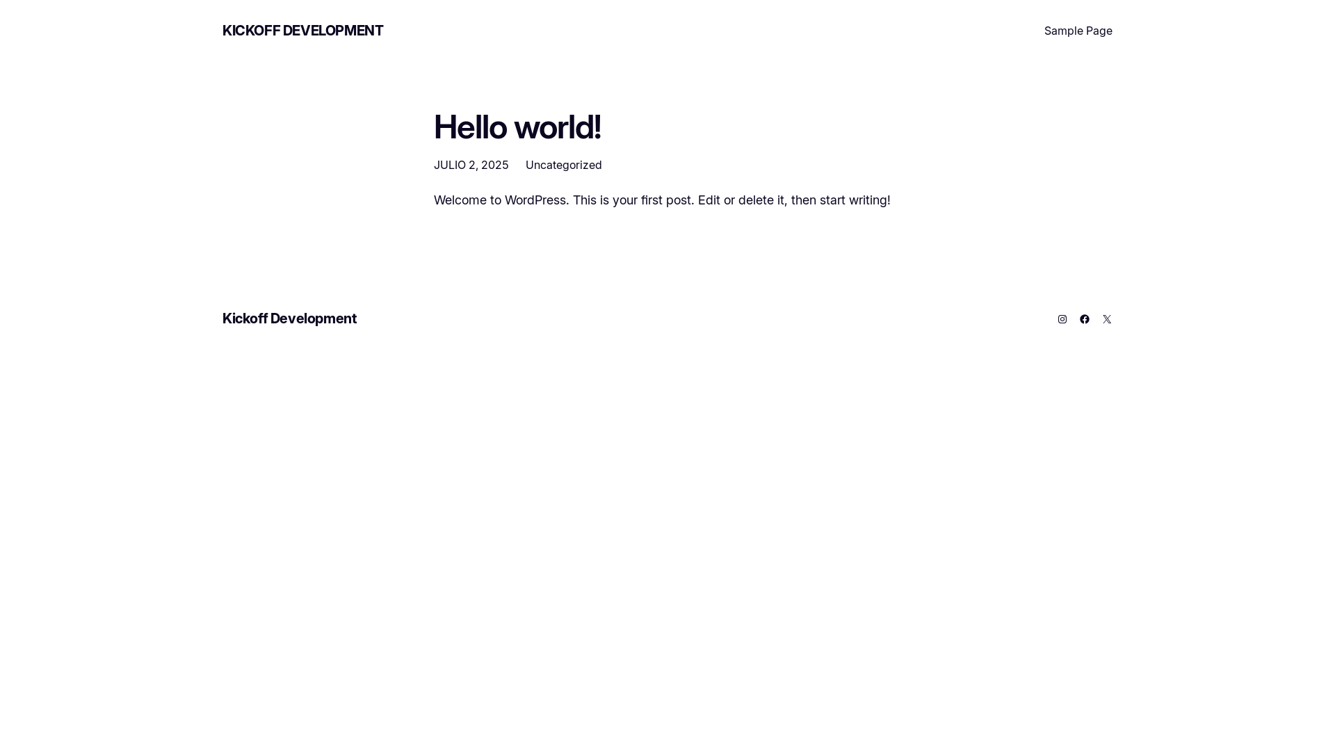website screenshot of https://kickoffdevelopment.online/