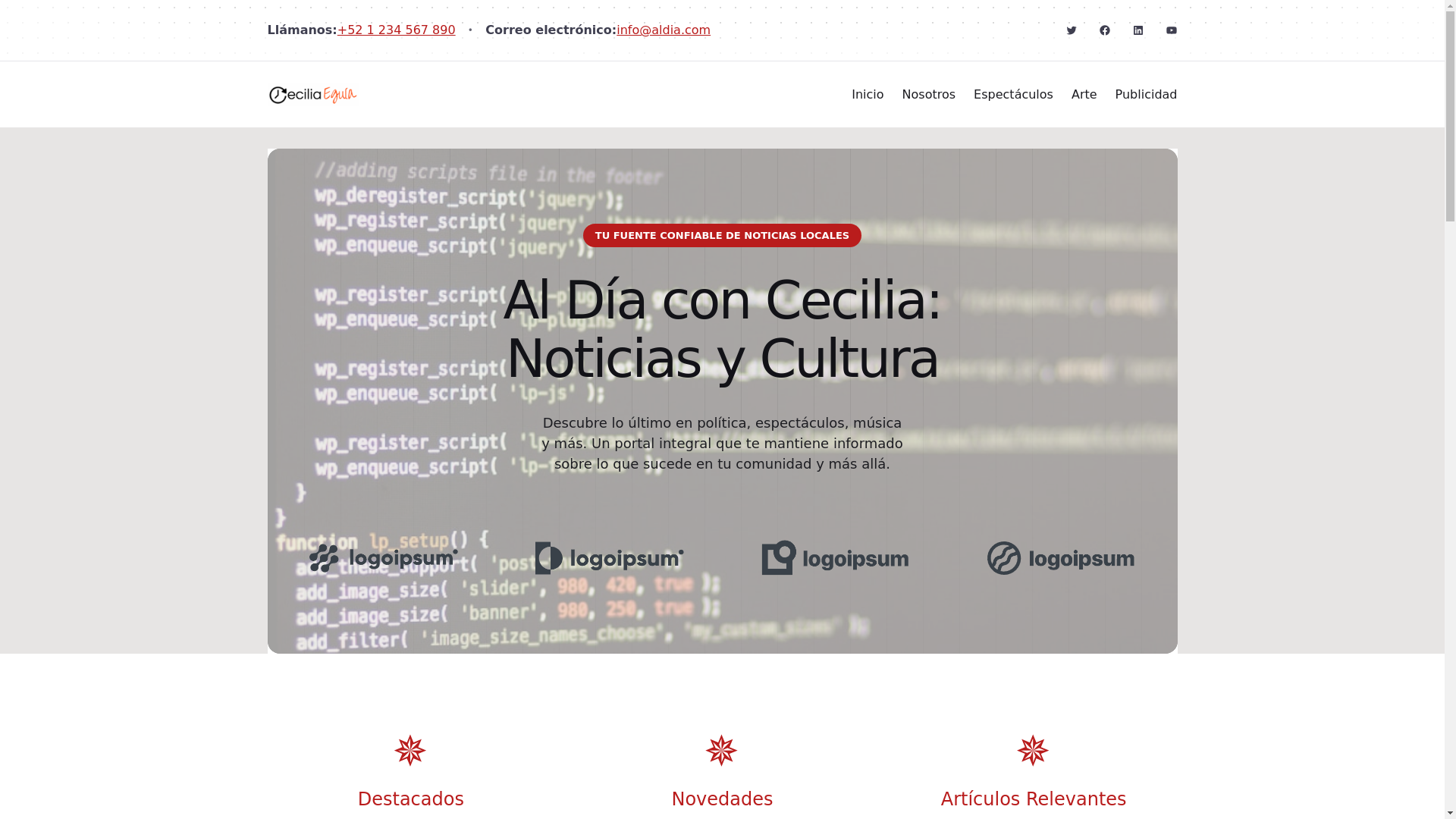 website screenshot of https://aldiaconcecilia.com/
