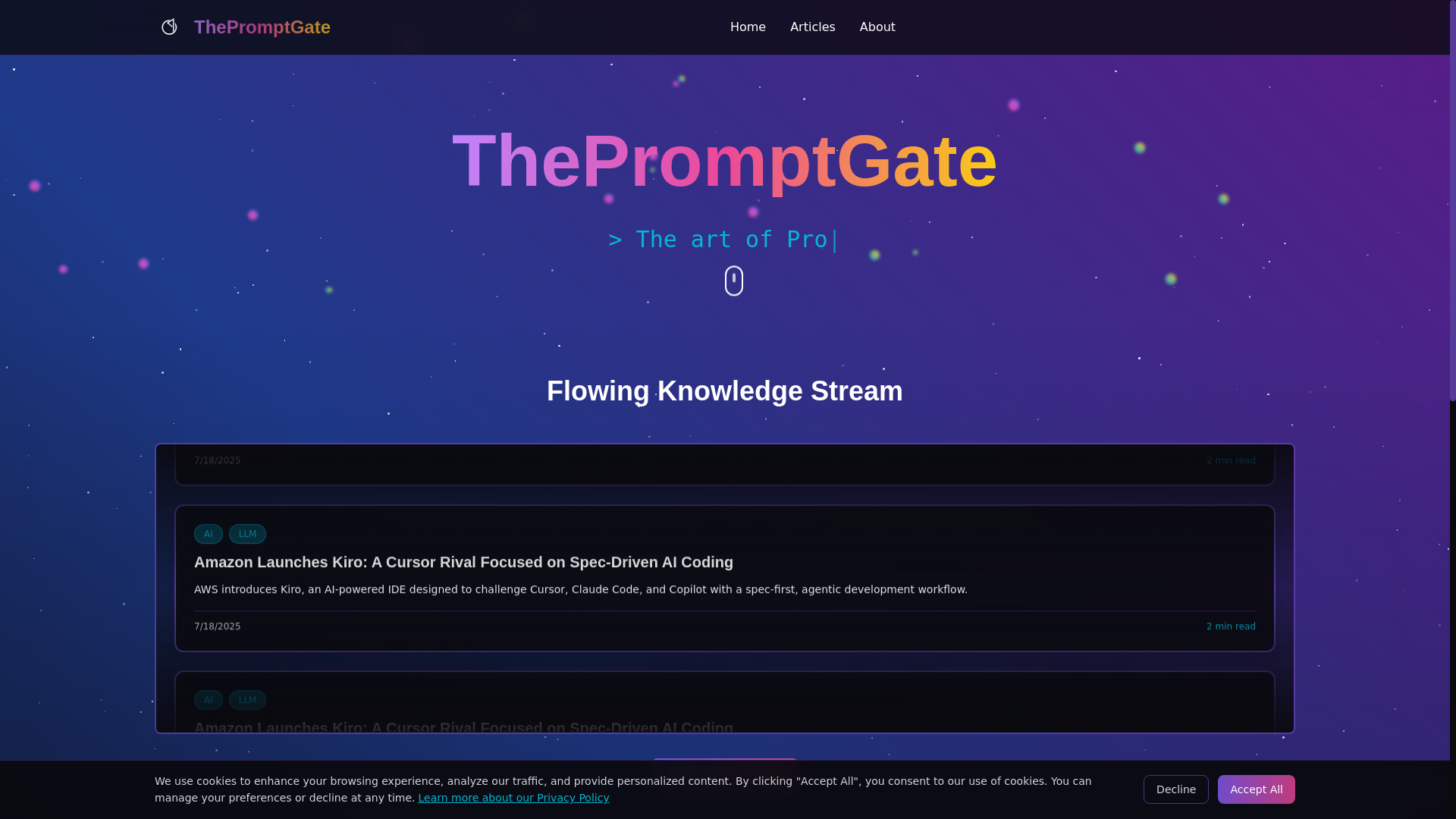 website screenshot of https://thepromptgate-landingpage.pages.dev/