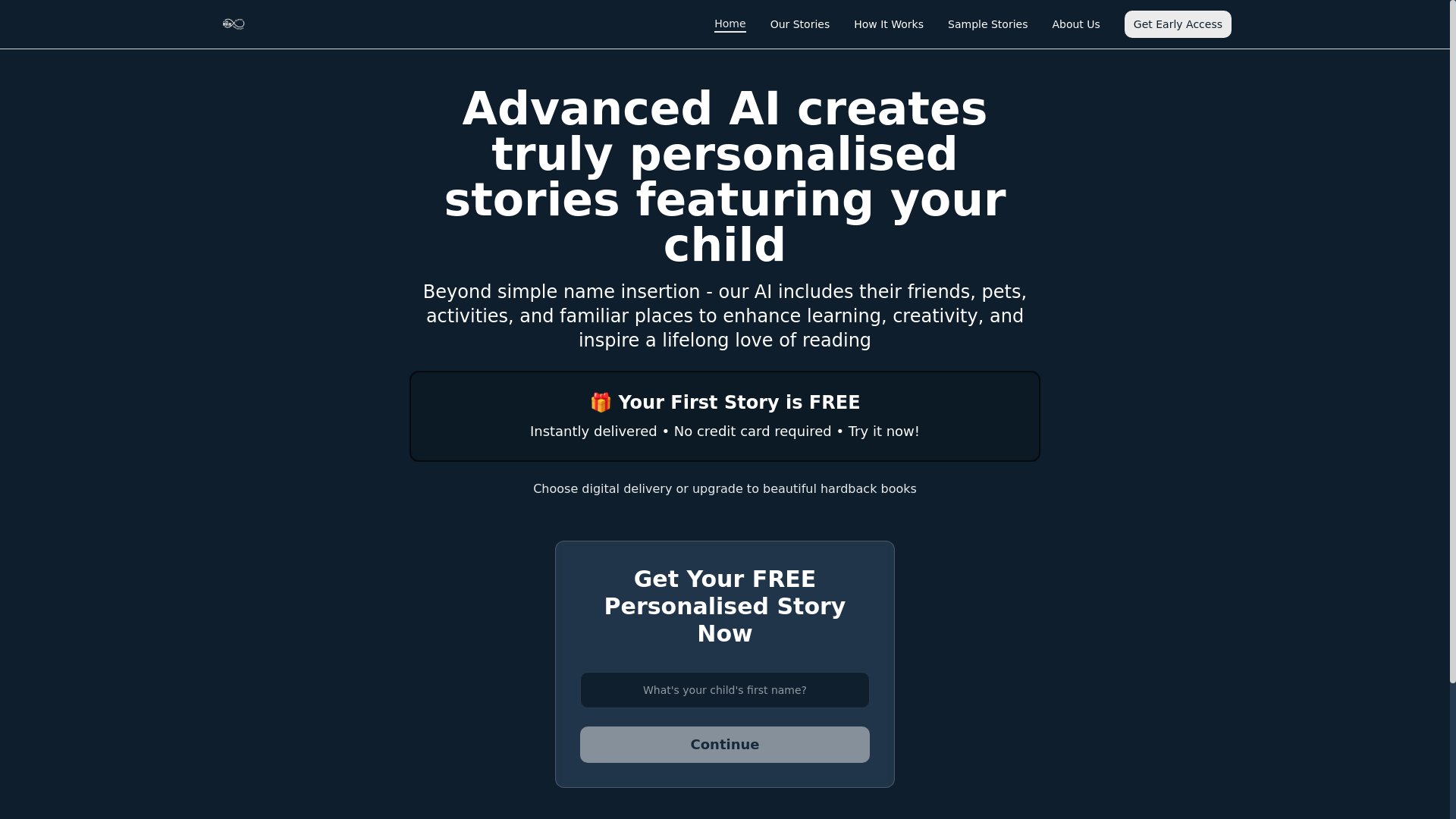 website screenshot of https://foreveradventure.ai/