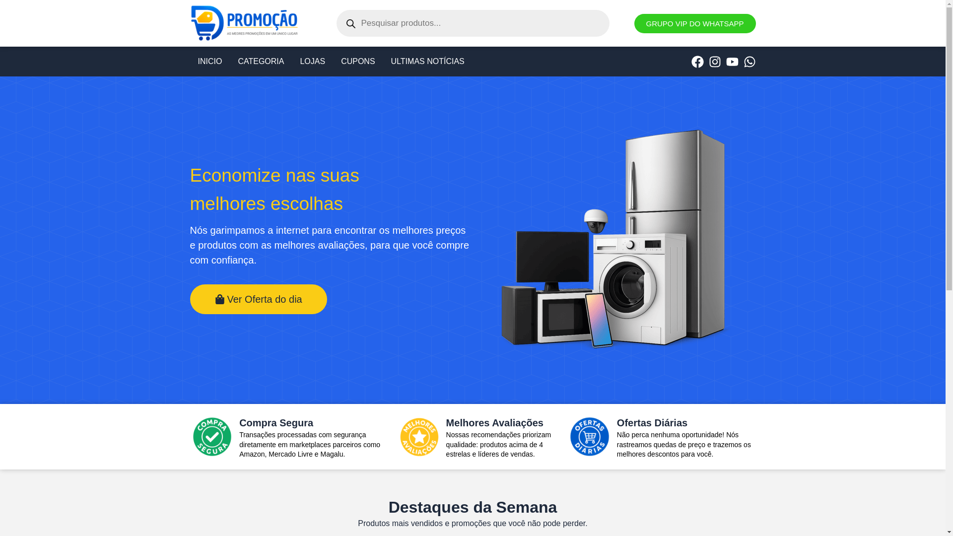 website screenshot of https://depromocao.com.br/