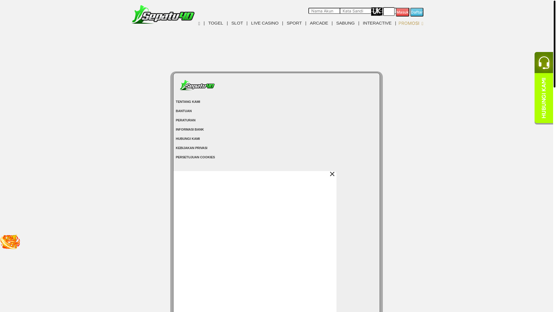 website screenshot of https://mahalsepatu.vip/
