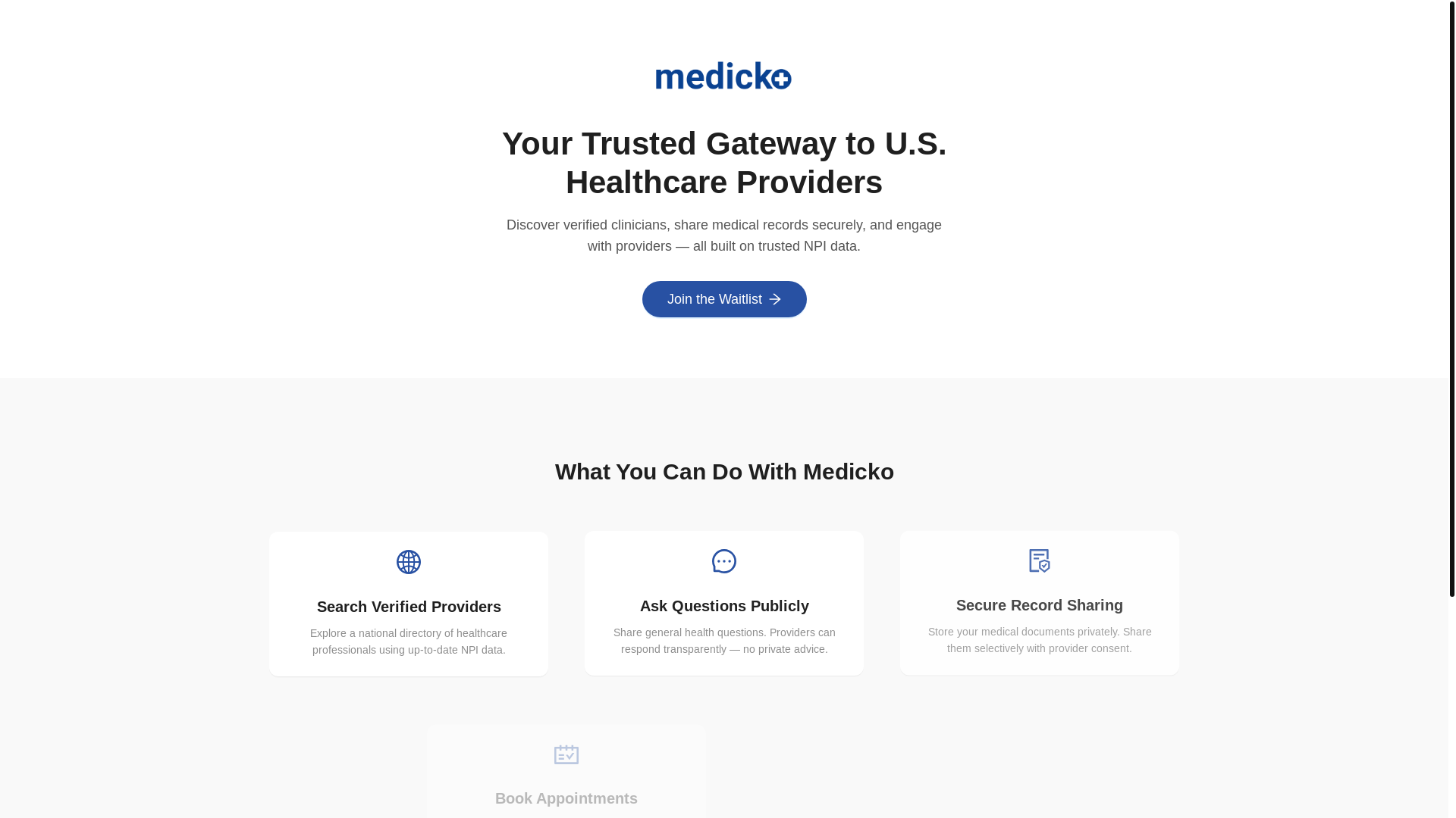 website screenshot of https://medicko-landing.pages.dev/