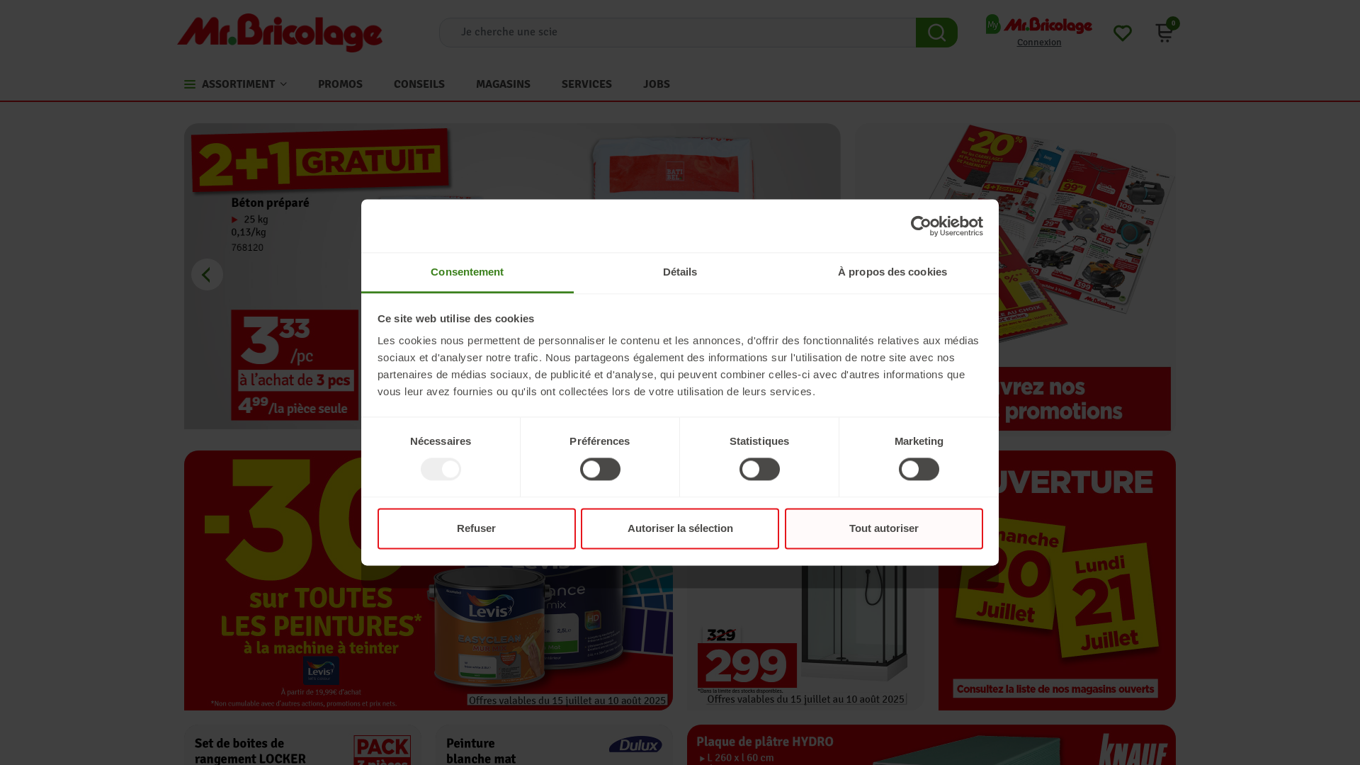 website screenshot of https://mr-bricolage.be/
