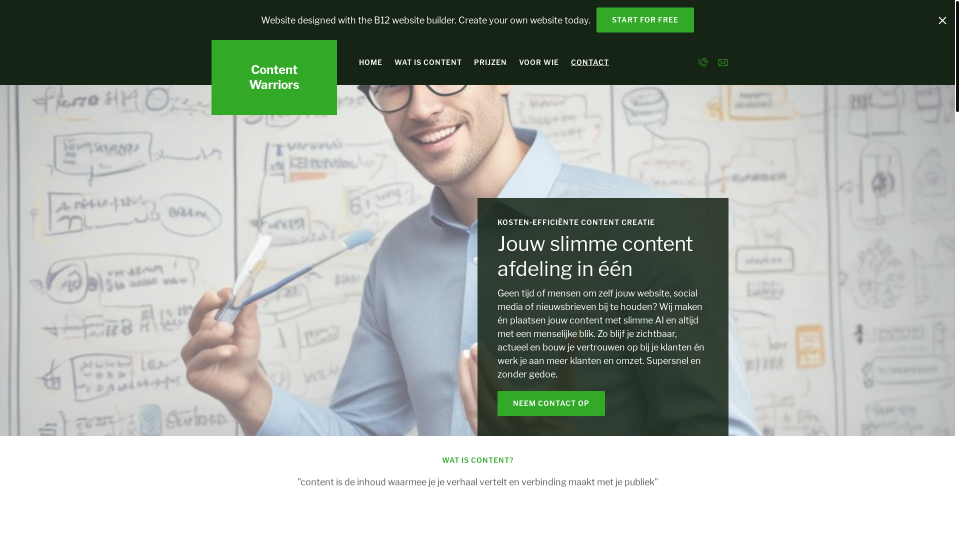 website screenshot of https://content-warriors.com/