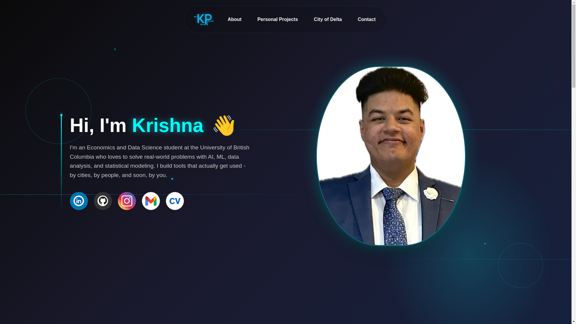 website screenshot of https://krishnapaudel.ca/