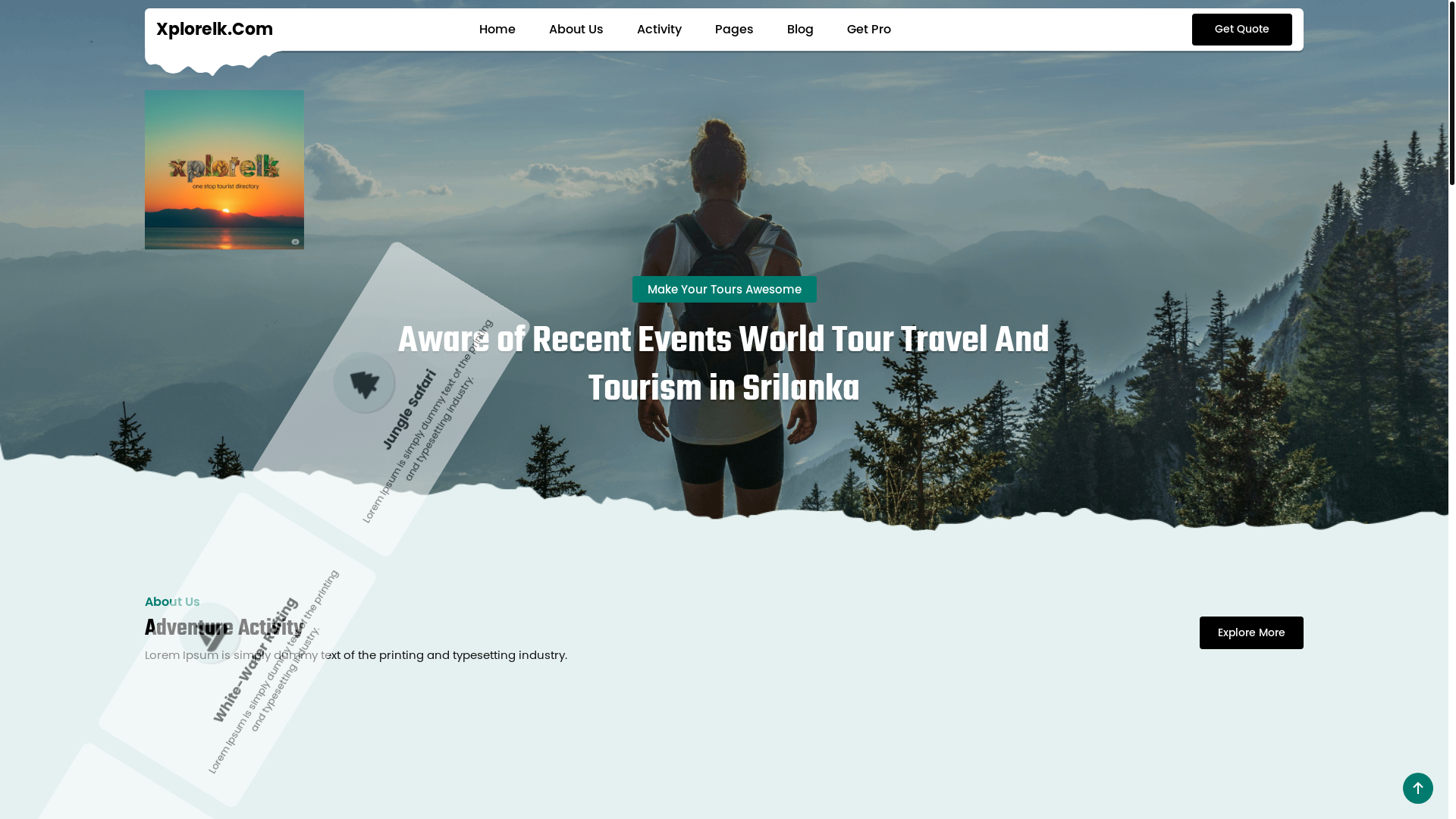 website screenshot of https://xplorelk.com/