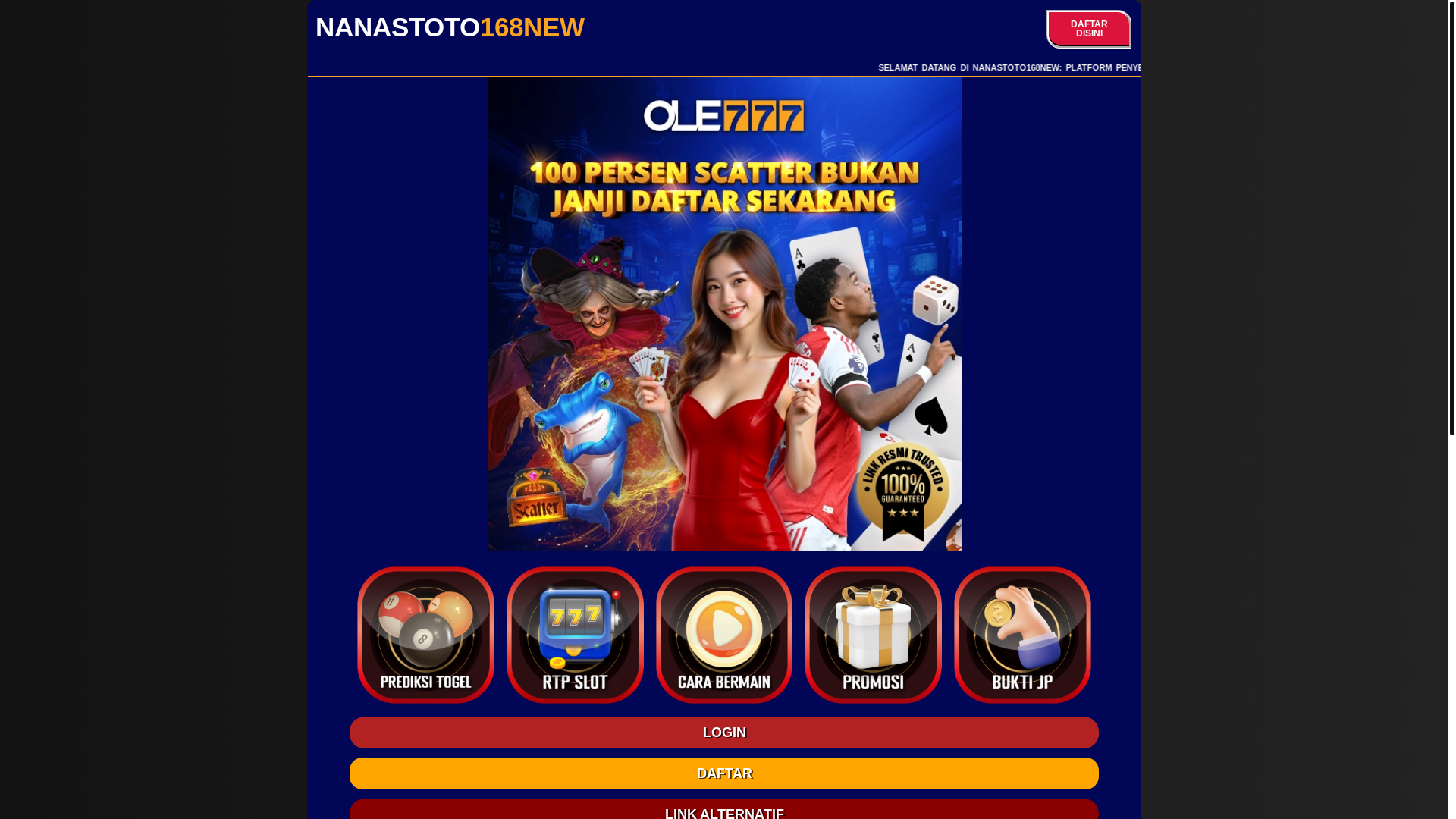 website screenshot of https://nanastoto168new.pages.dev/