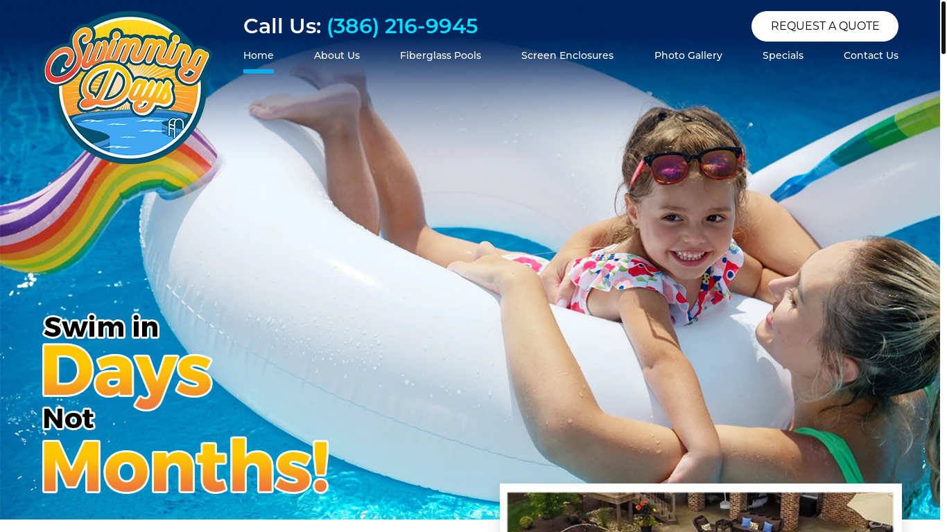 website screenshot of https://swimmingdays.com/