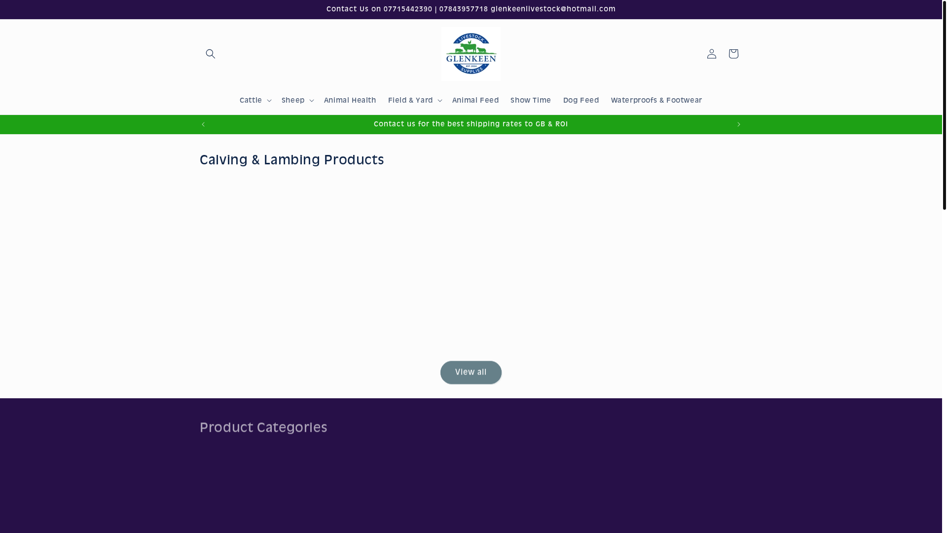 website screenshot of https://glenkeenlivestocksupplies.co.uk/