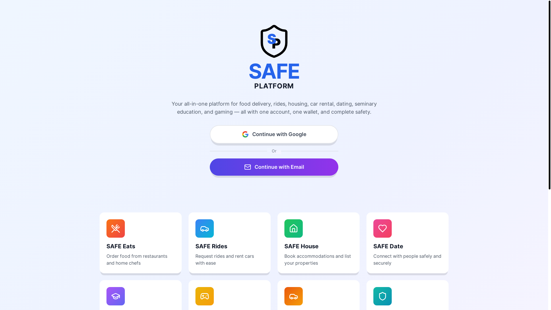 website screenshot of https://thesafeapp.org/