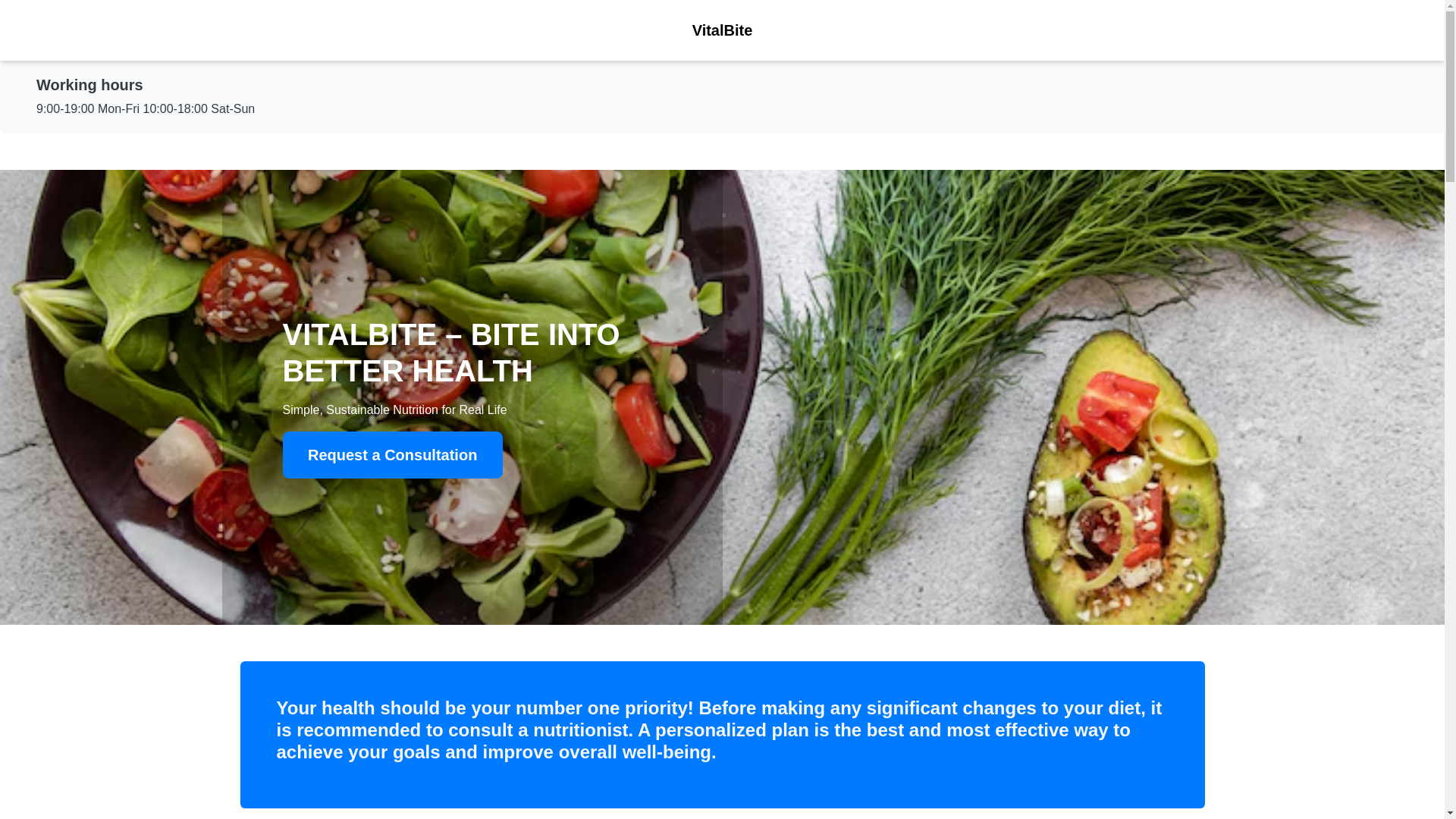 website screenshot of https://vitalbitemore.com/