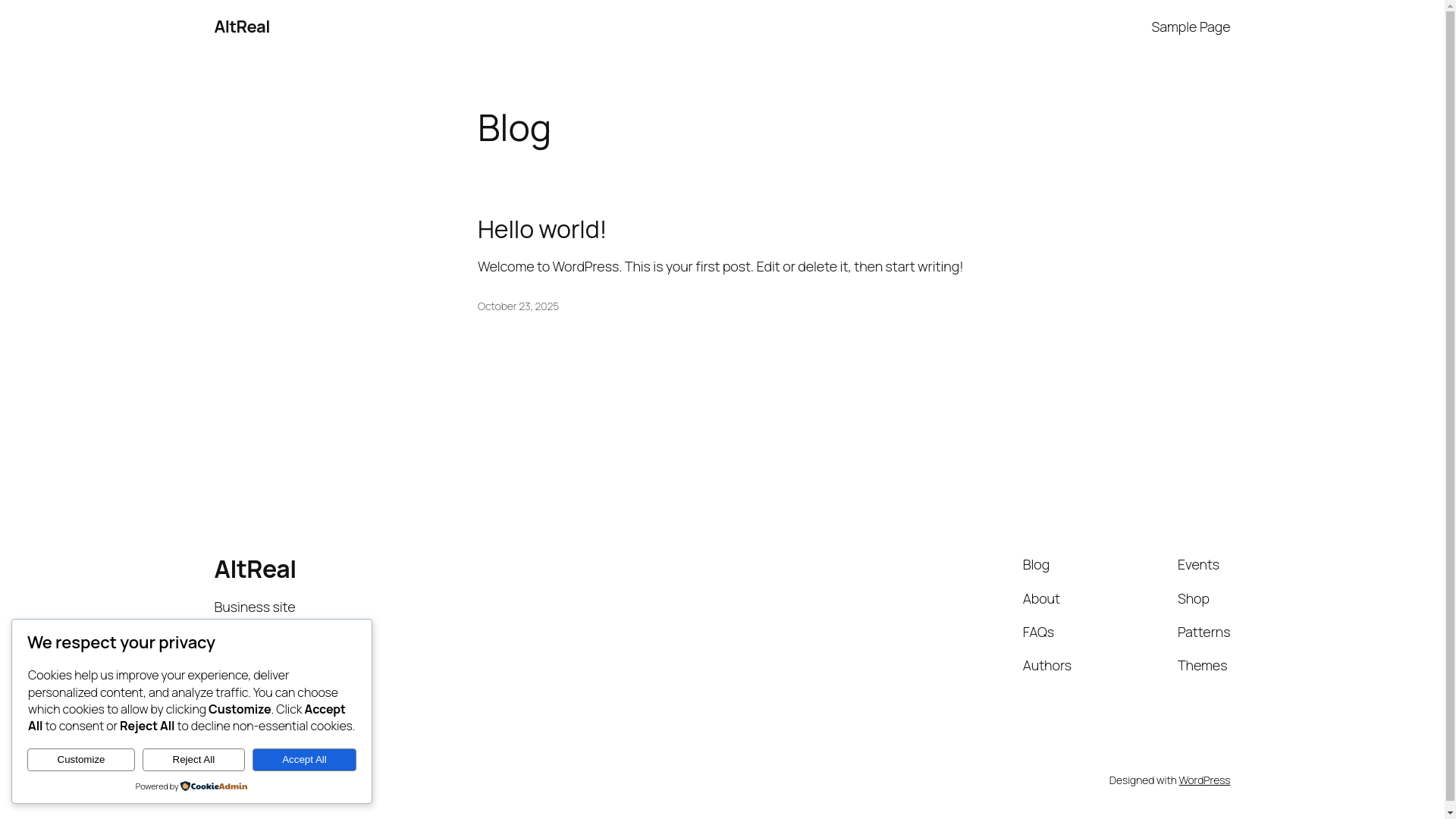 website screenshot of https://altreal.si/