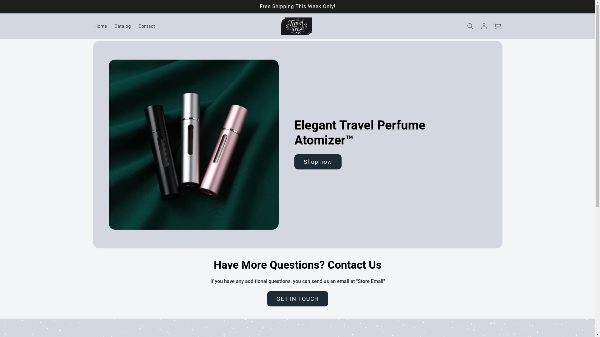 website screenshot of https://travelfresh.shop/