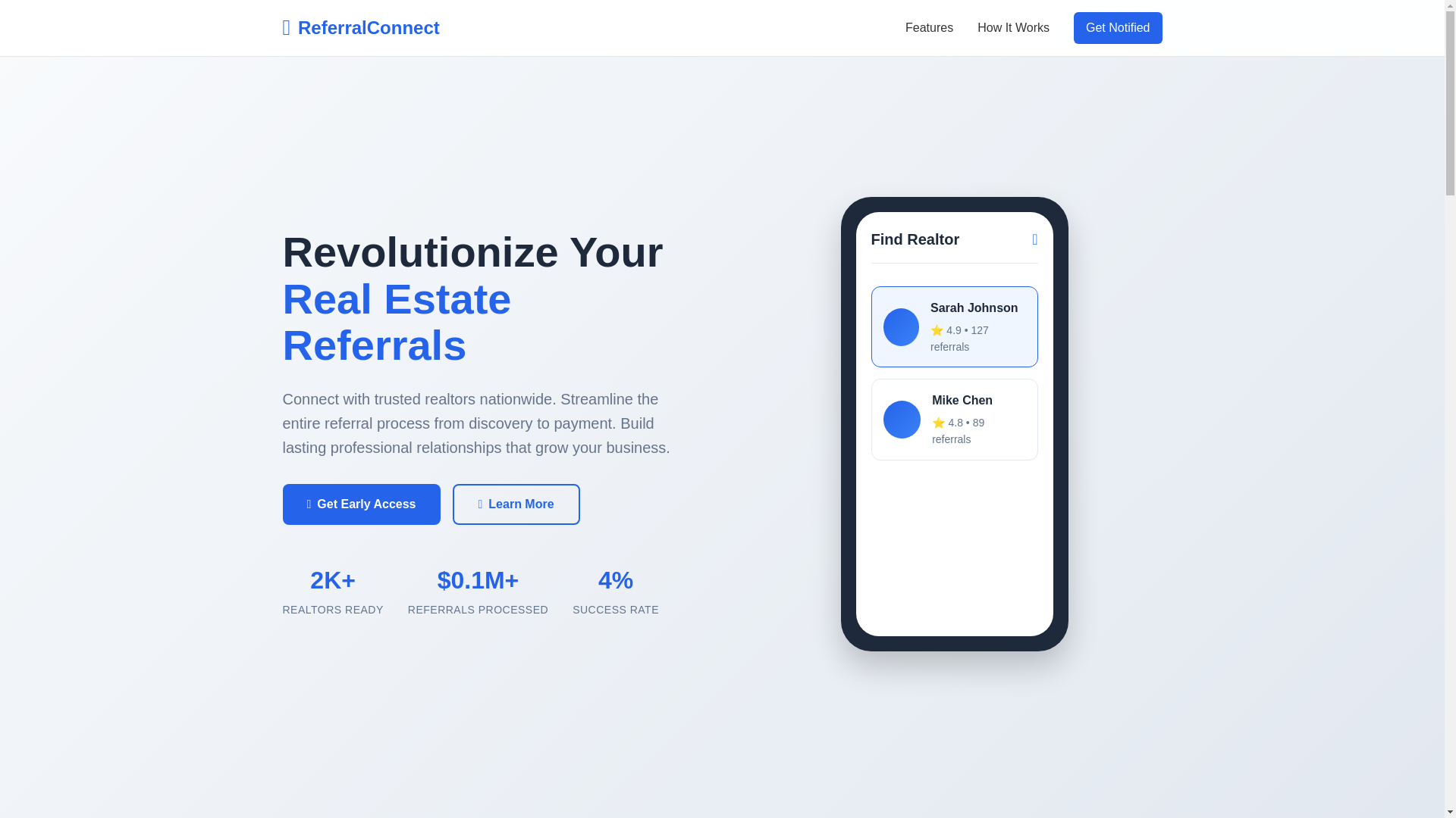 website screenshot of https://referral-connect.pages.dev/