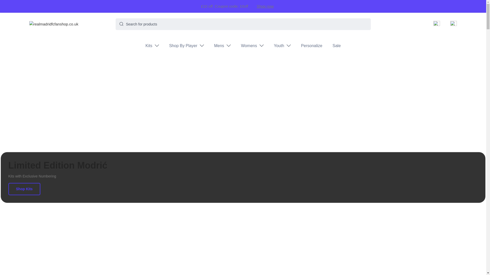website screenshot of https://realmadridfcfanshop.co.uk/