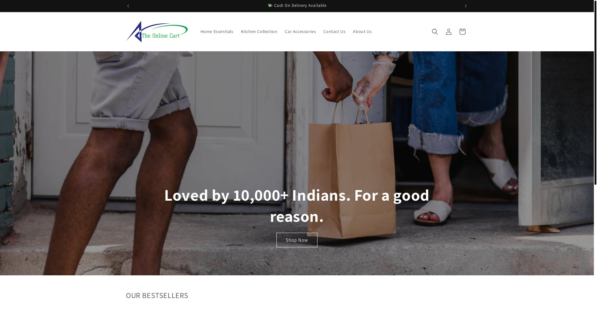 website screenshot of https://theonlinecart.co.in/
