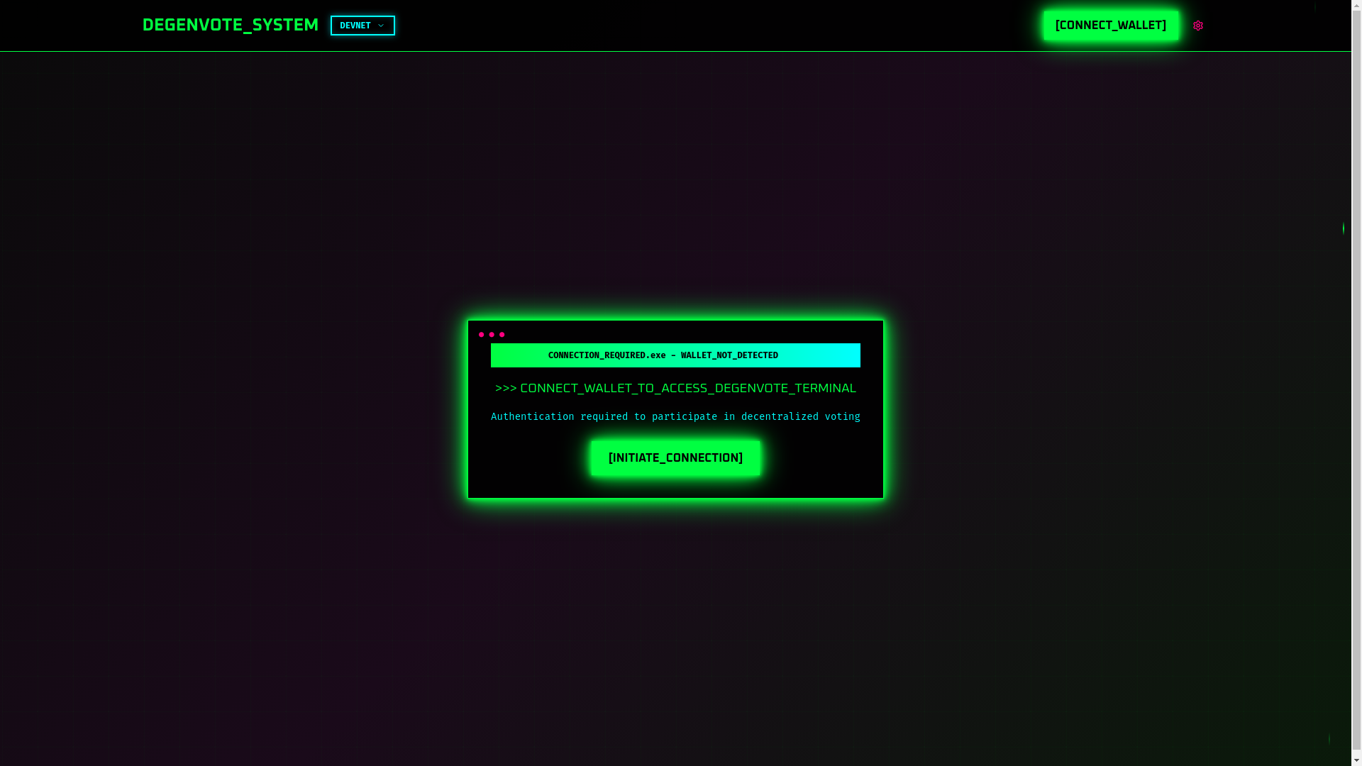 website screenshot of https://degenvote.com/