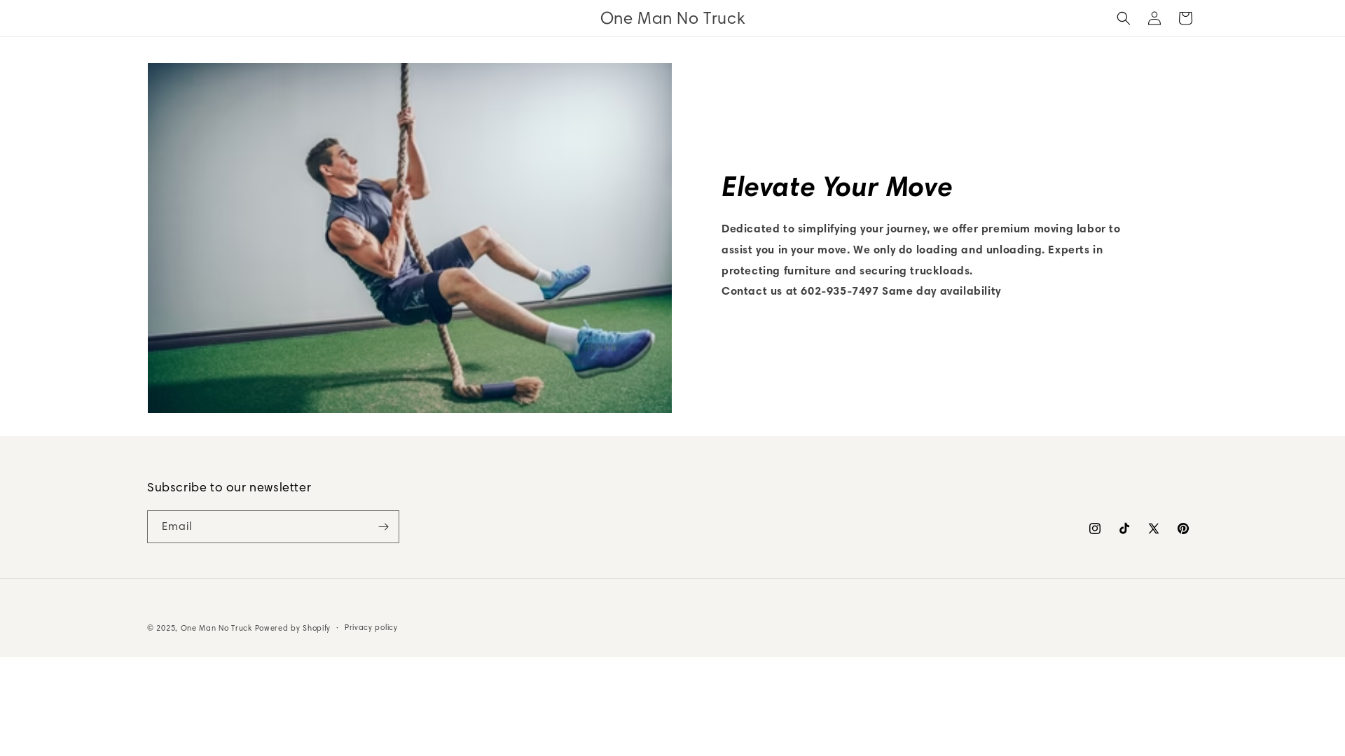 website screenshot of https://onemannotruck.com/