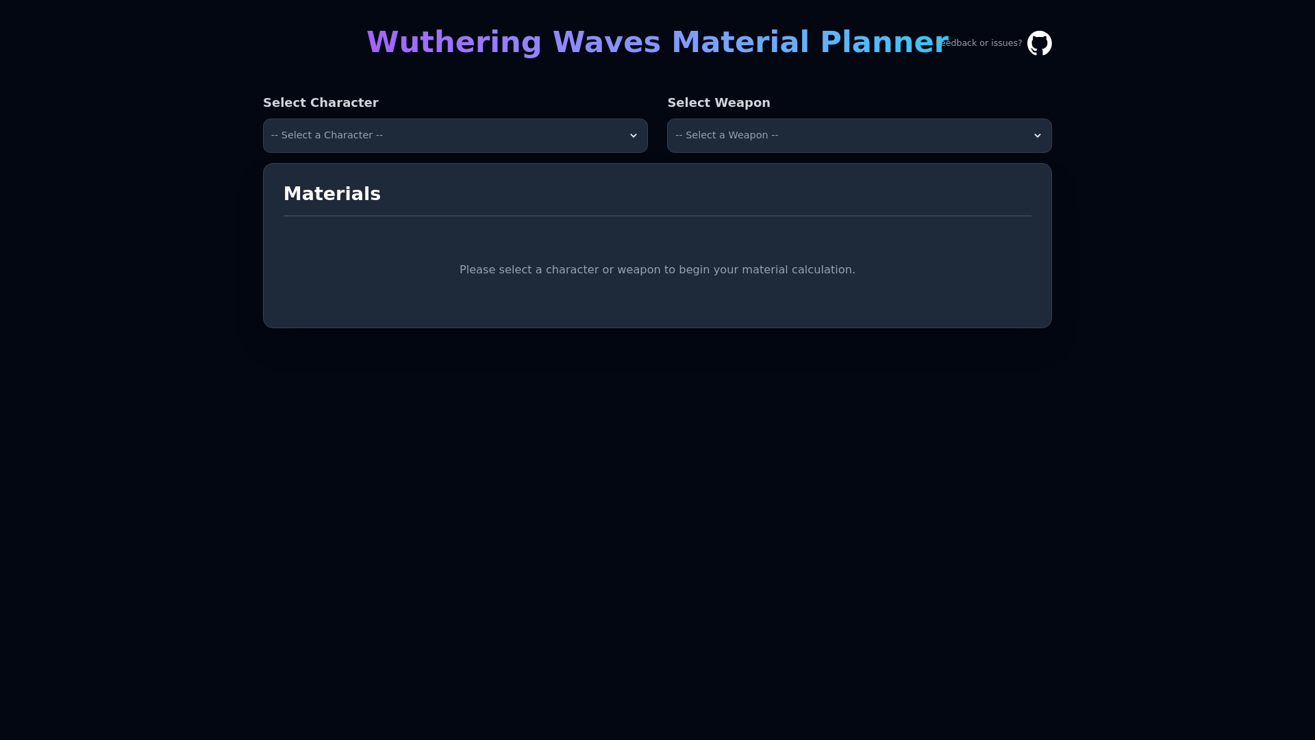 website screenshot of https://wuwacalc.app/