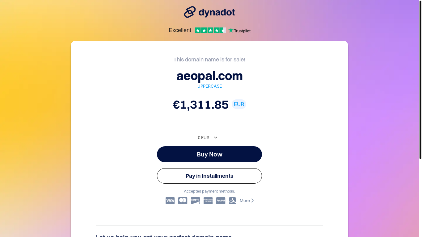 website screenshot of https://www.aeopal.com