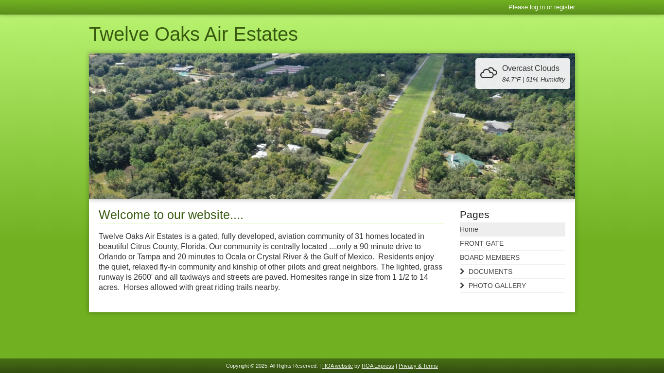 website screenshot of https://www.12oakspoa.com/