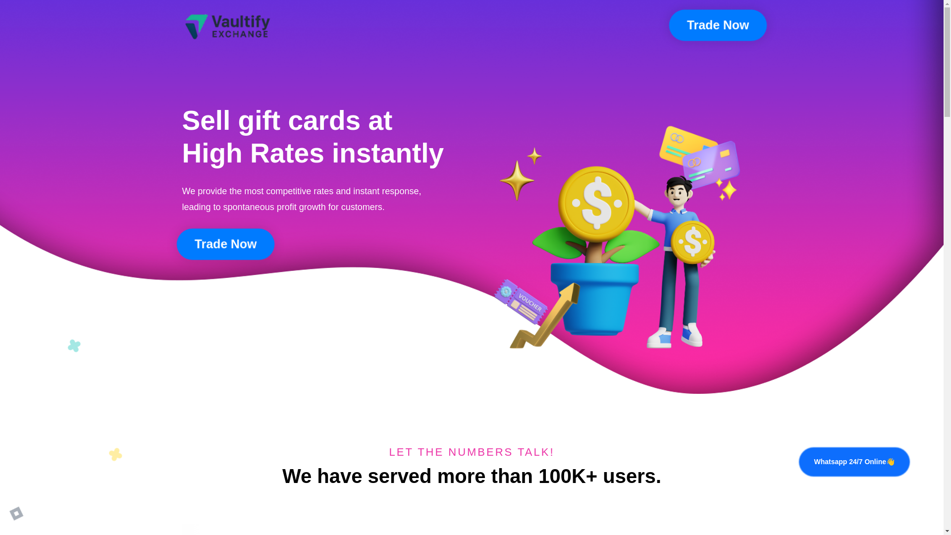 website screenshot of https://vaultifyexchange.com/