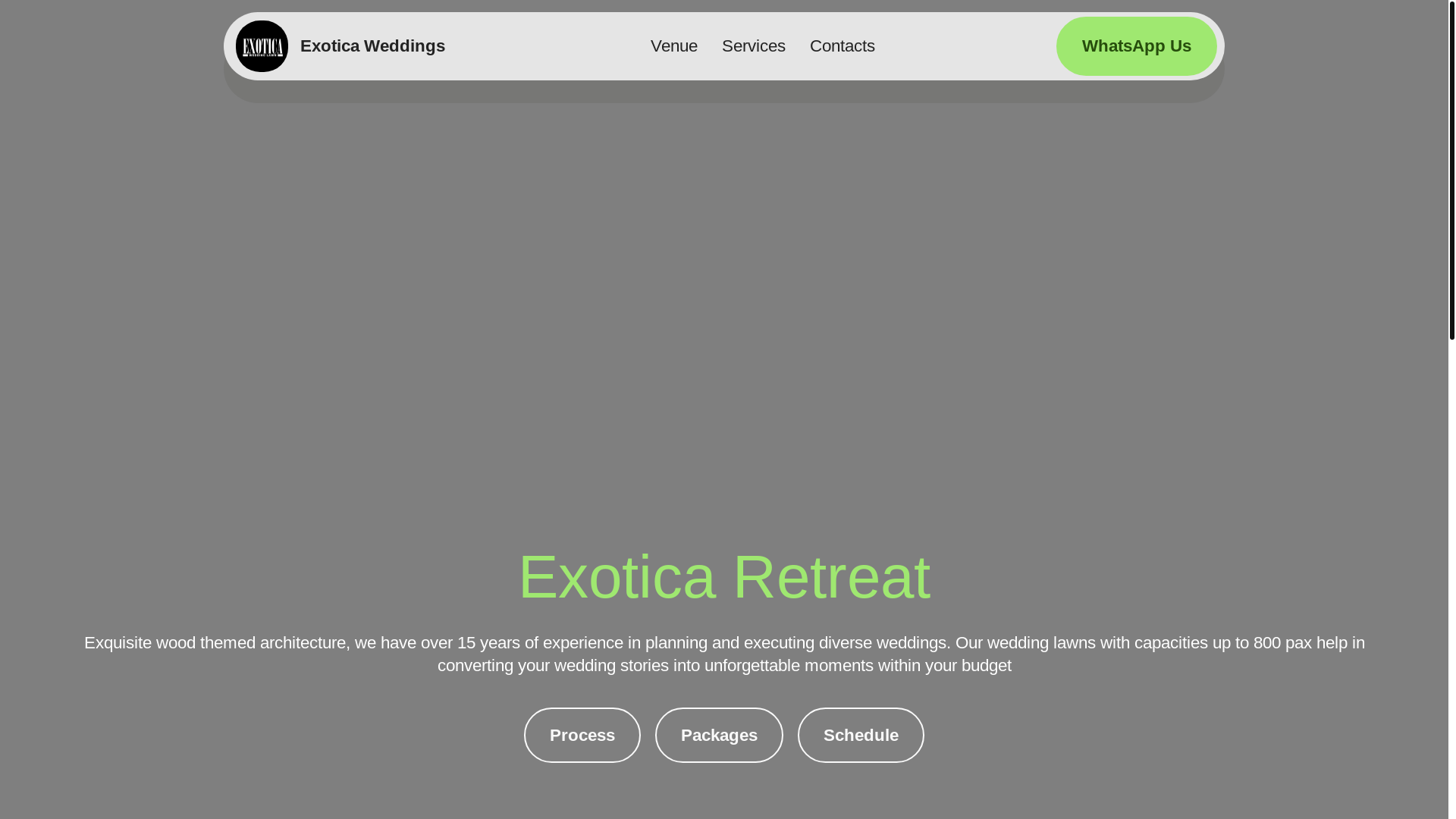 website screenshot of https://exoticaweddings.in/