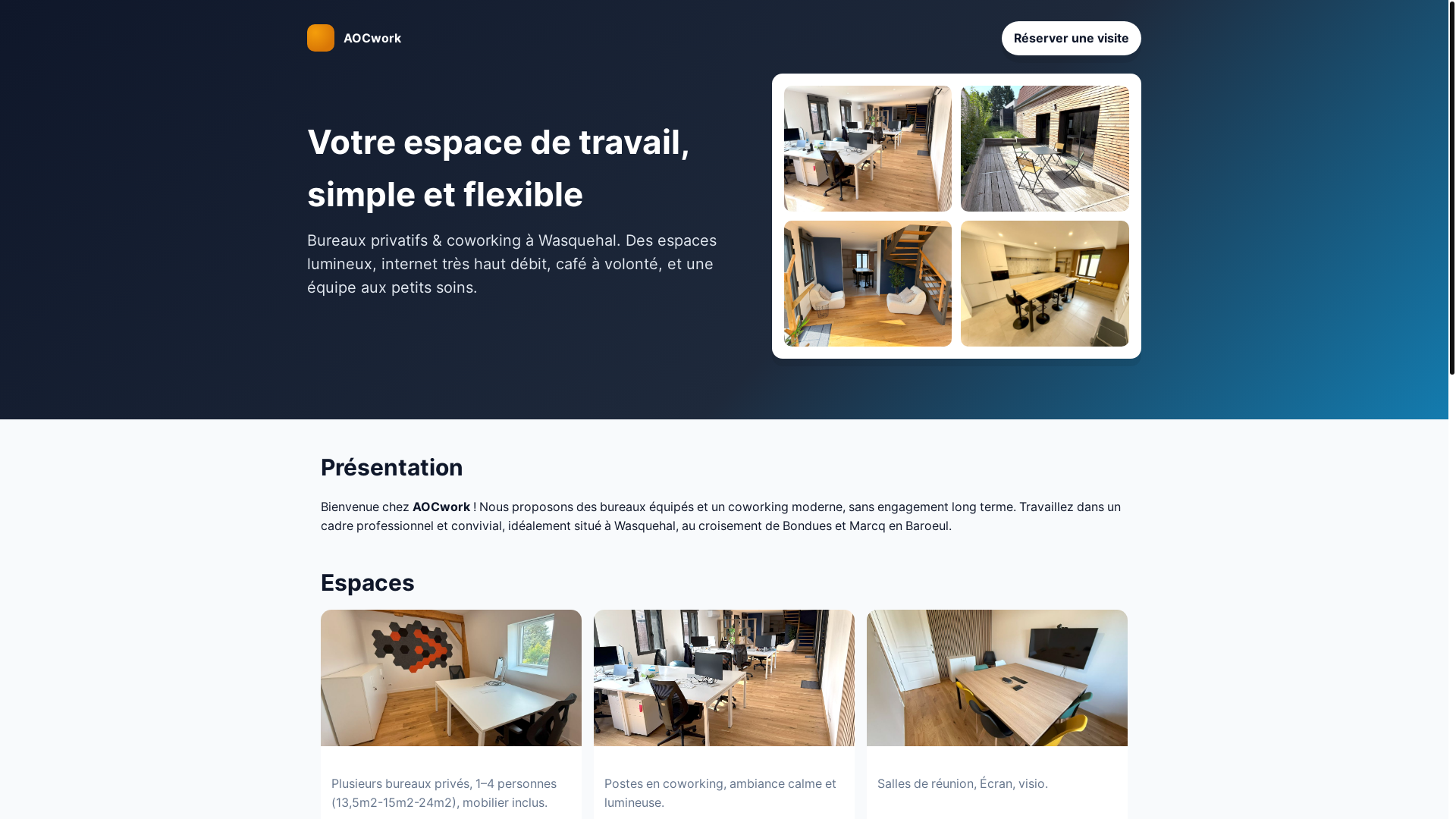 website screenshot of https://aocwork.fr/