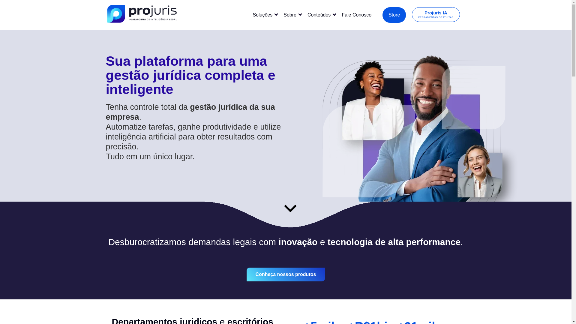 website screenshot of https://projuris.com.br/