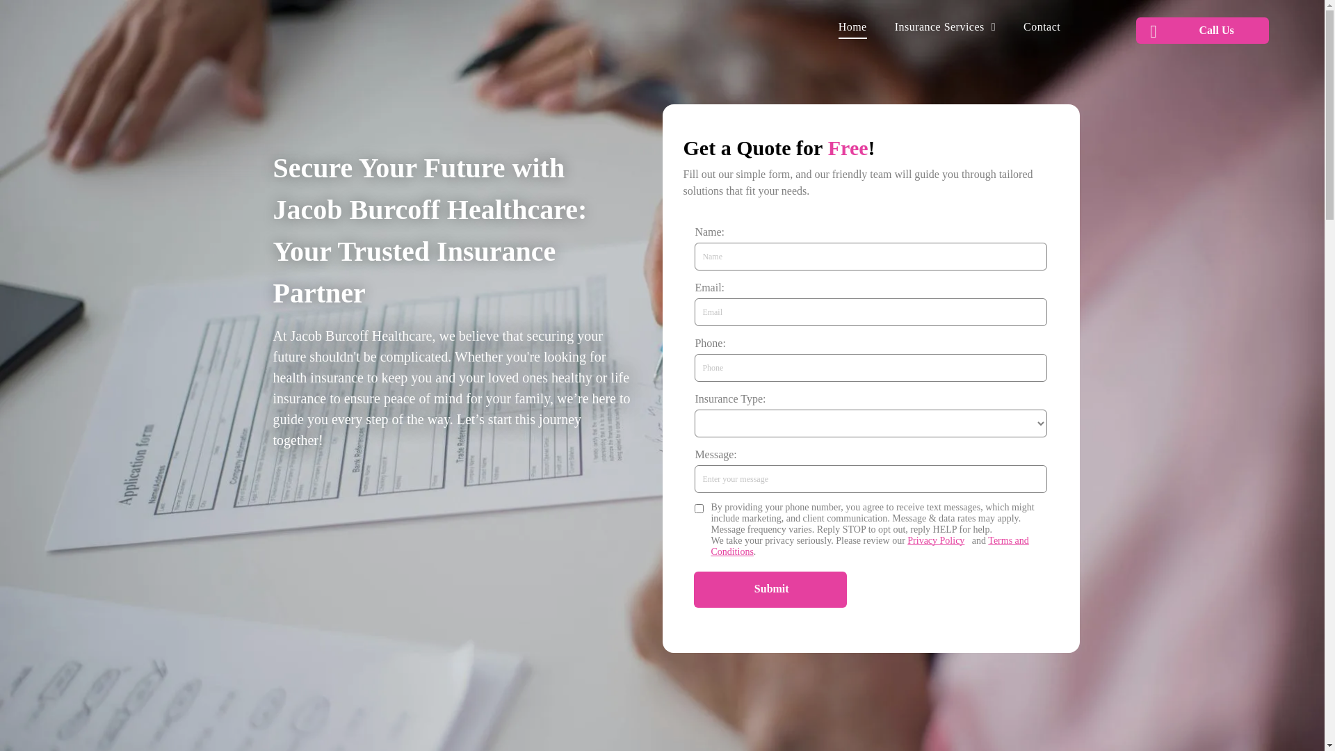 website screenshot of https://jacobburcoffhealthcare.com/