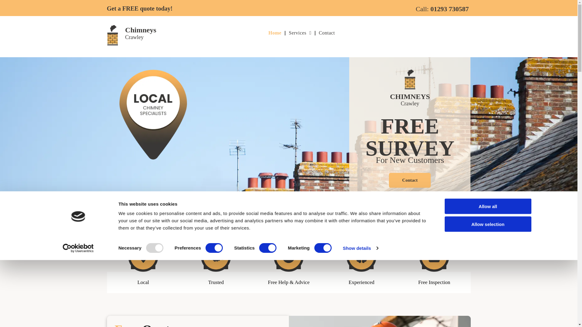 website screenshot of https://jmchimneycrawley.co.uk/